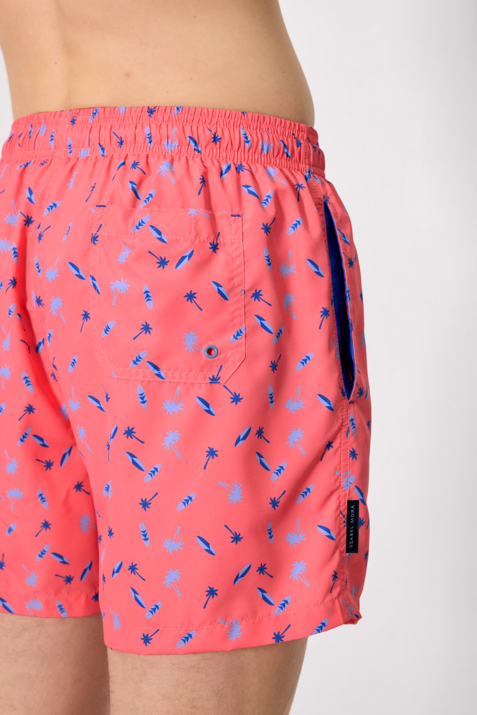 Bañador medio estampado palmeras y tablas de surf