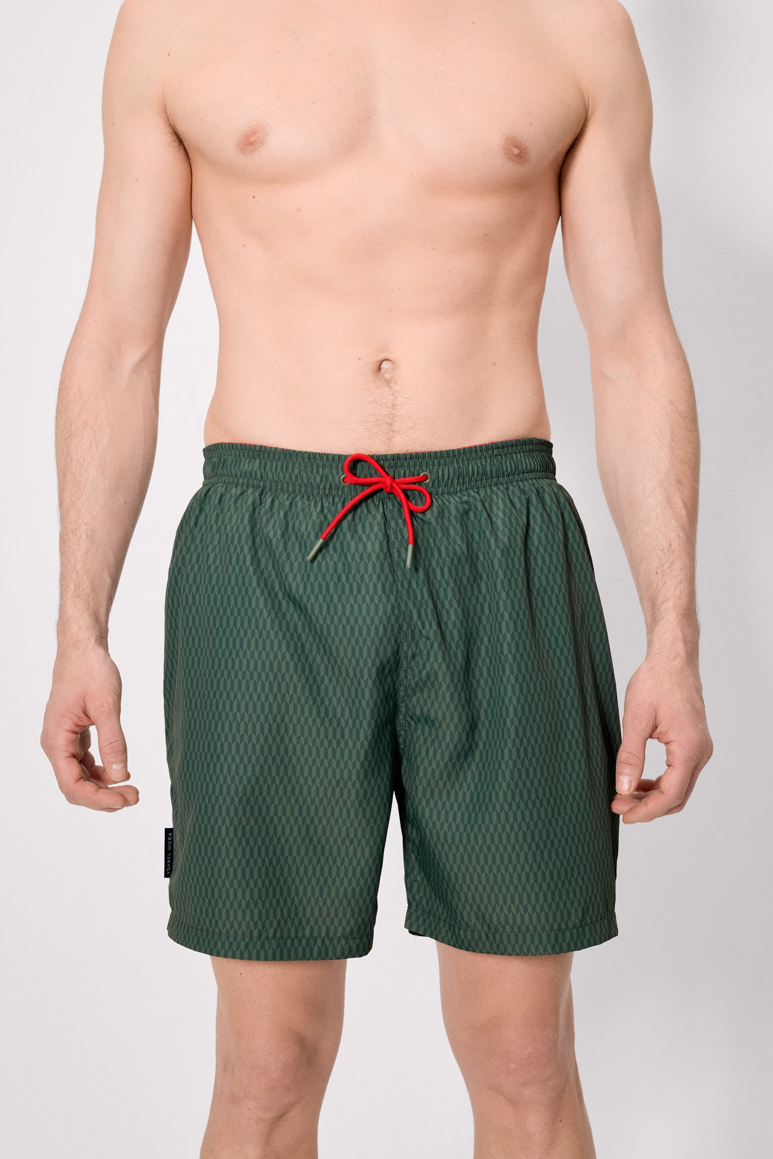 Bañador largo estampado étnico verde