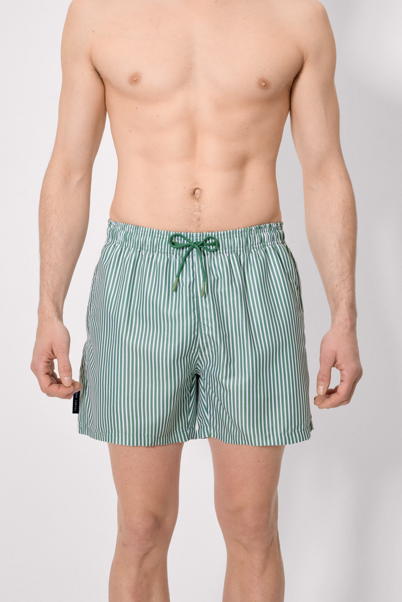 Bañador medio estampado rayas verde - Ysabel Mora