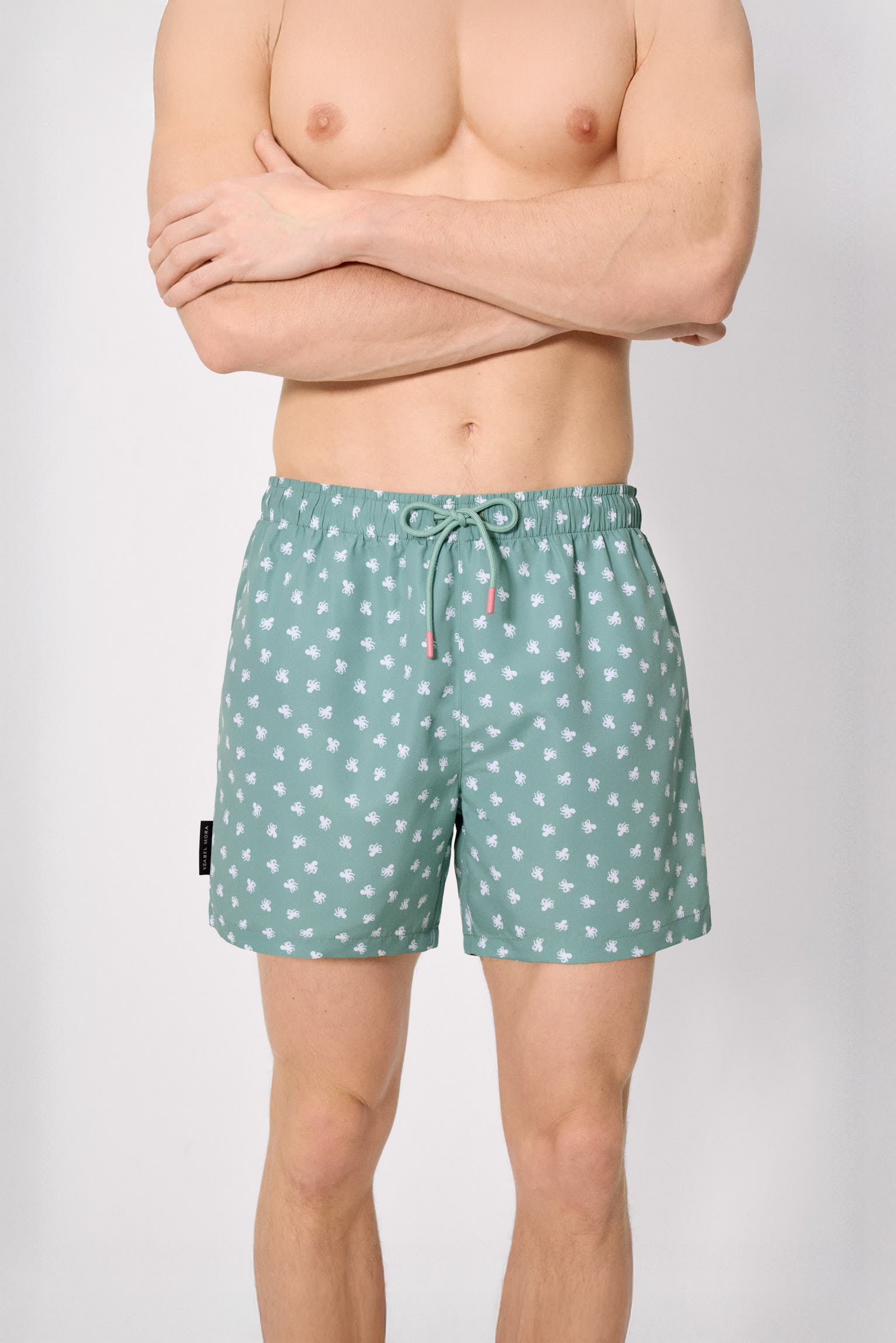 Bañador medio estampado pulpos verde - Ysabel Mora