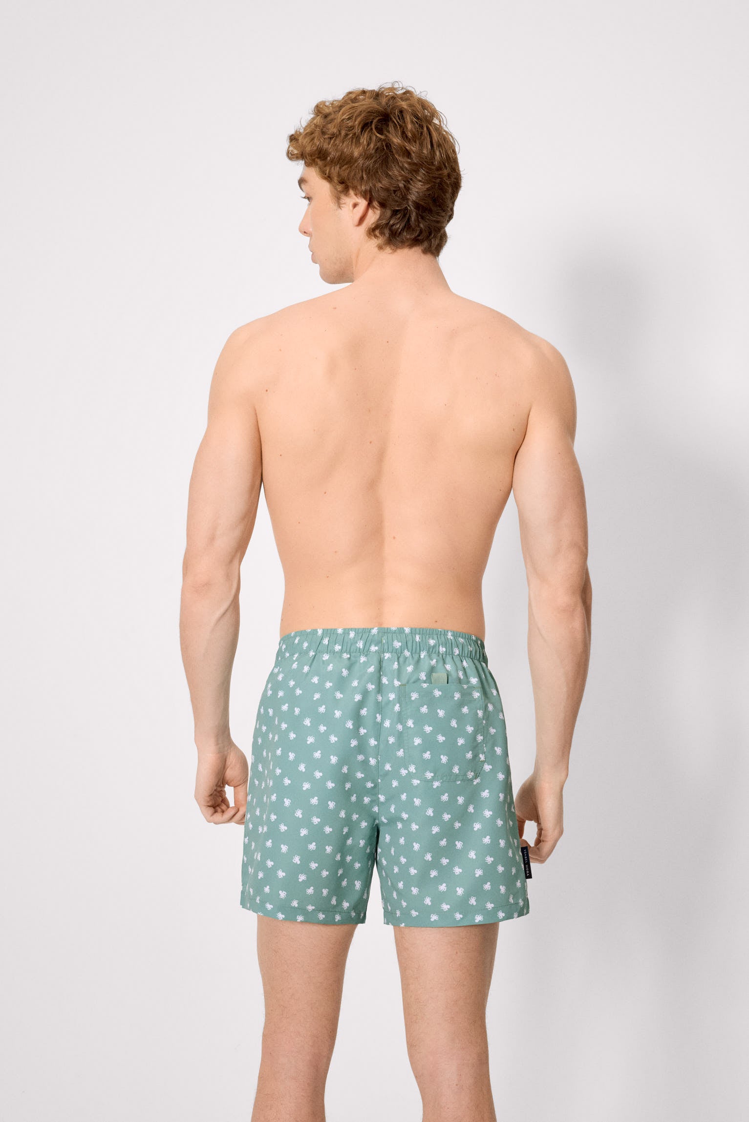 Bañador medio estampado pulpos verde - Ysabel Mora