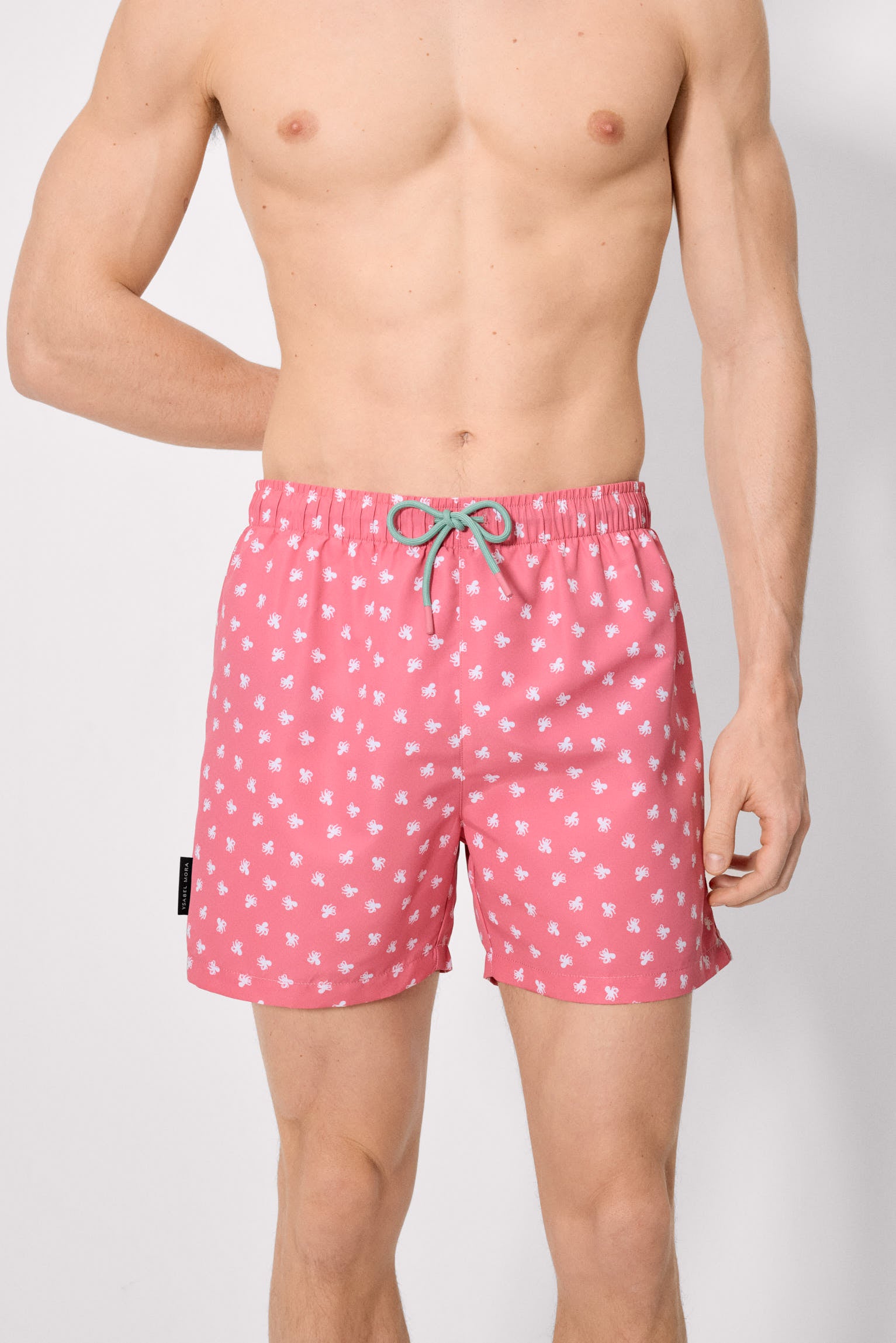 Bañador medio estampado pulpos rosa - Ysabel Mora
