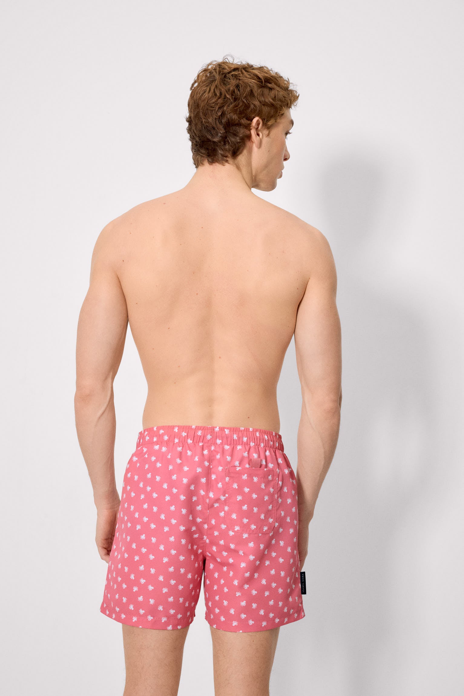 Bañador medio estampado pulpos rosa