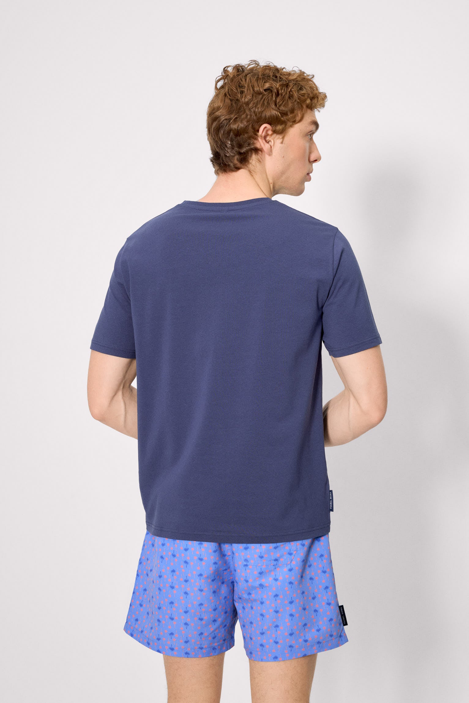 Camiseta manga corta detalle bordado palmeras marino - Ysabel Mora