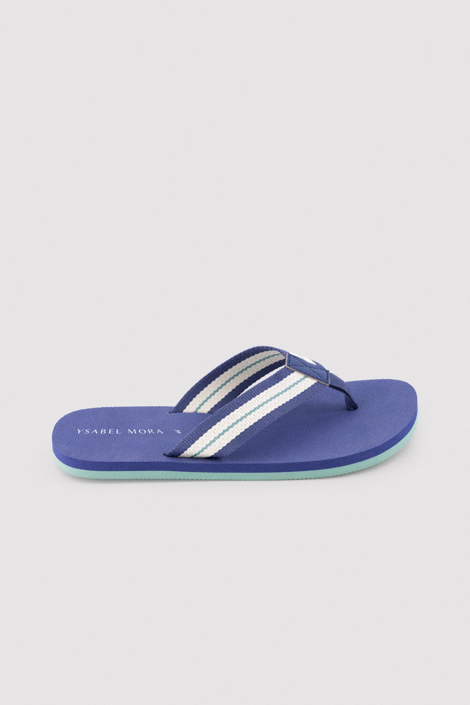 Chanclas hombre tira rayas contrastadas azul