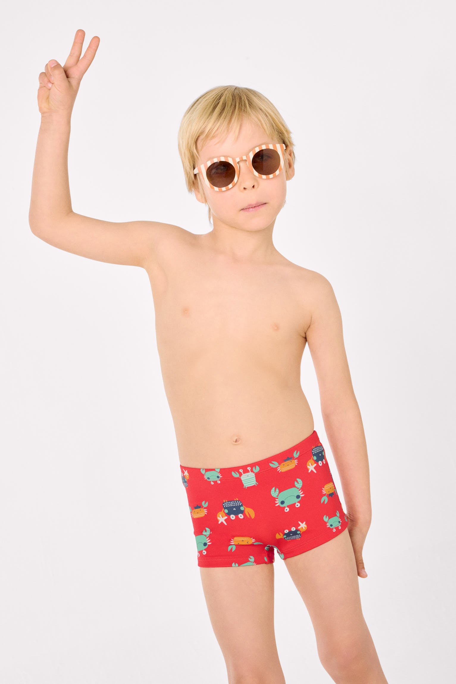 Bañador bóxer niño estampado cangrejos