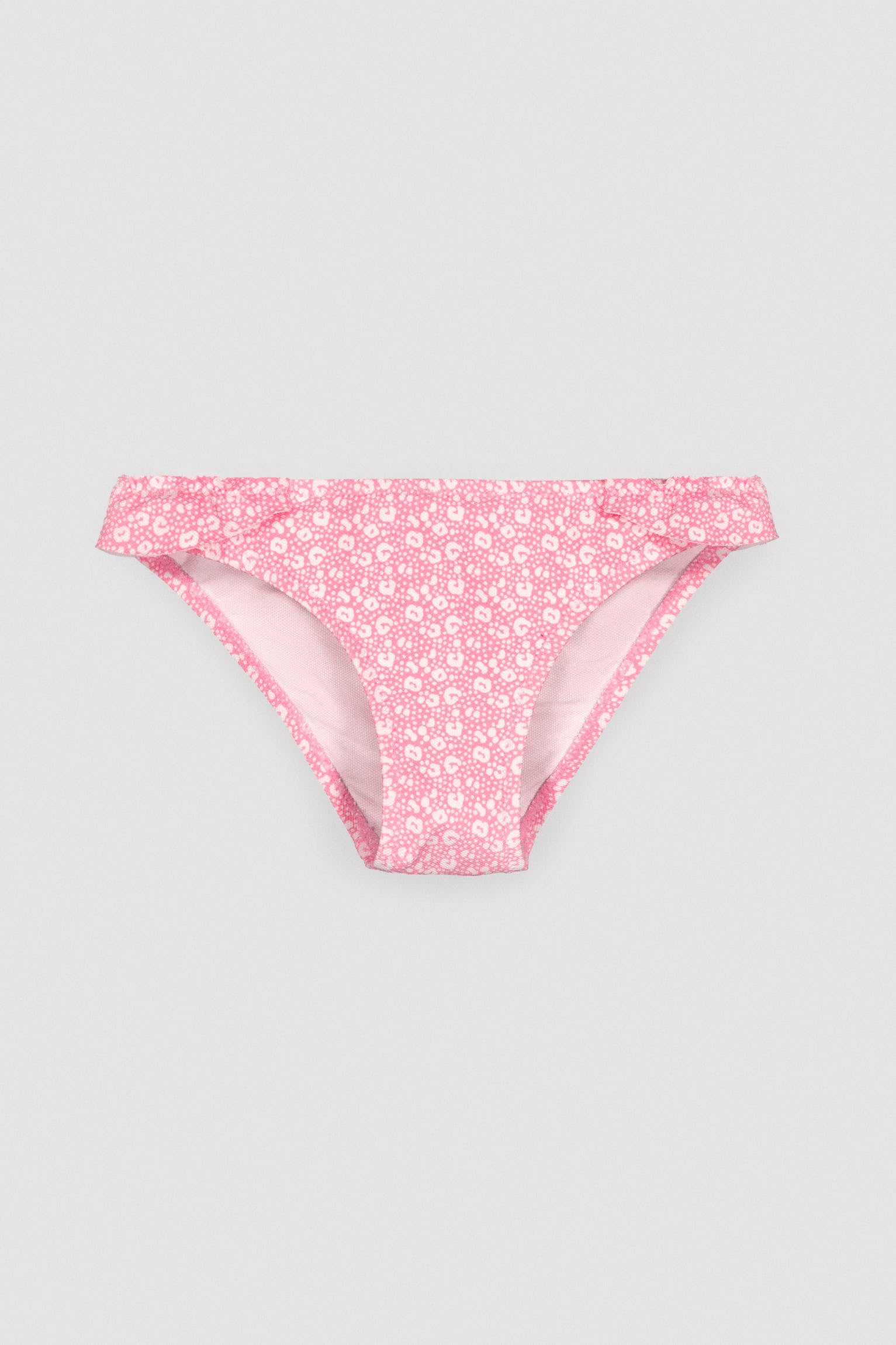 Culetín niña detalle volantes estampado leopardo rosa - Ysabel Mora