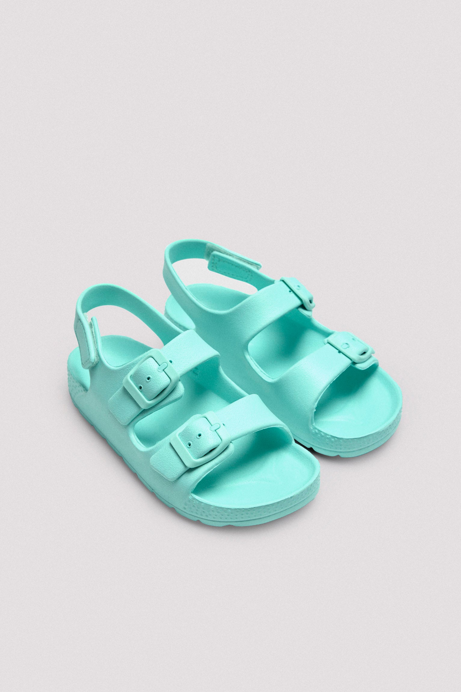 Sandalias infantiles de hebillas ajustables verde aguamarina
