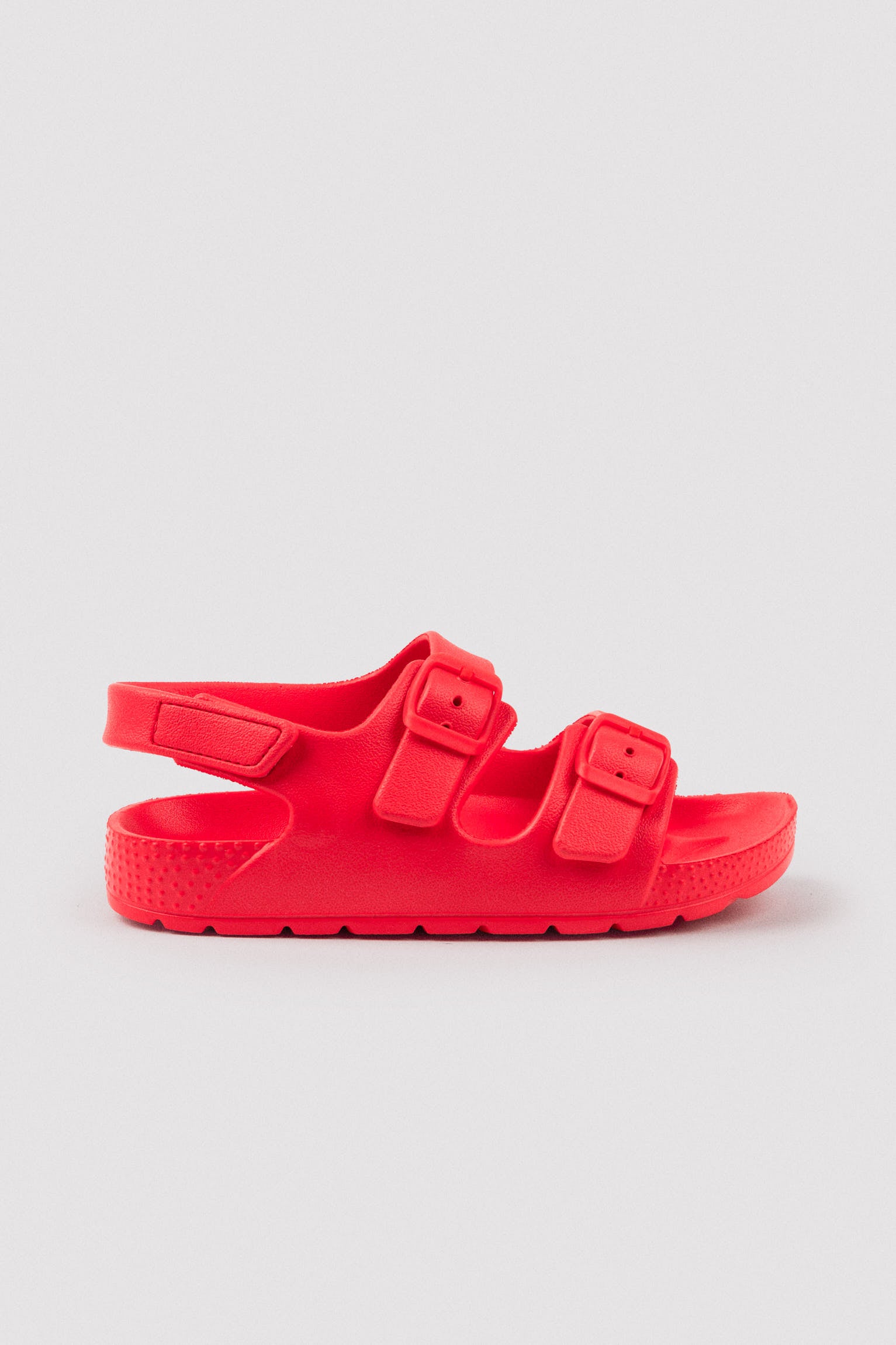 Chaclas infantiles de hebillas ajustables y velcro rojo