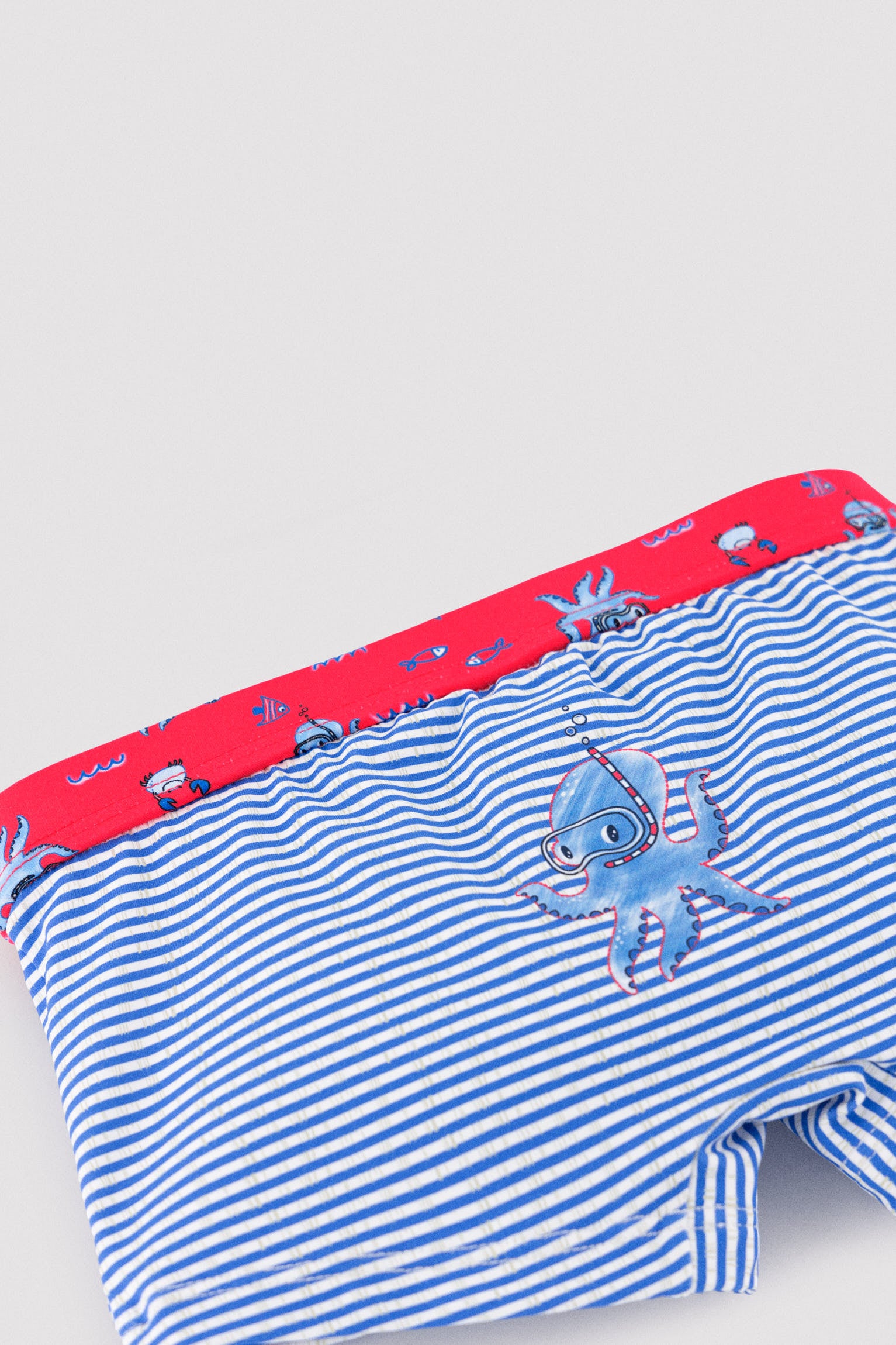 Bañador bóxer estampado pulpos y rayas