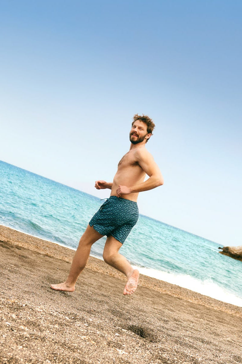 Bañador medio malla interior antirroce estampado raquetas