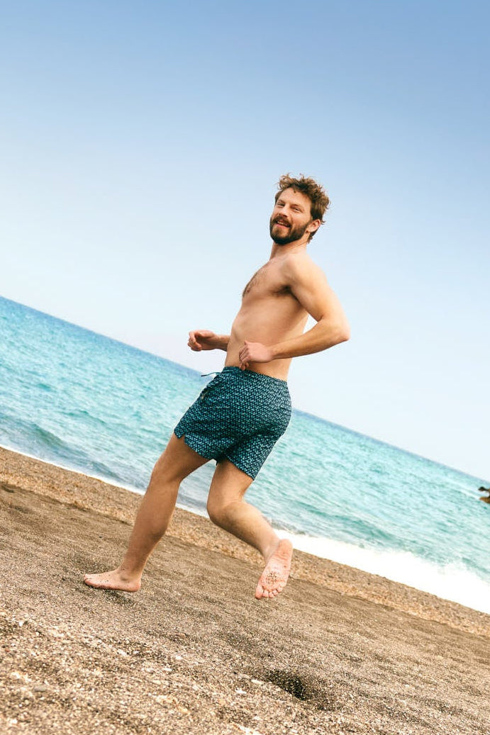 Bañador medio malla interior antirroce estampado raquetas - Ysabel Mora