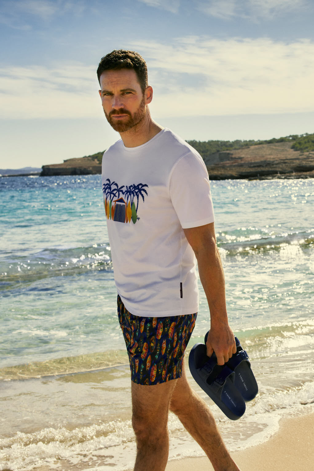 Camiseta manga corta estampada tablas surf