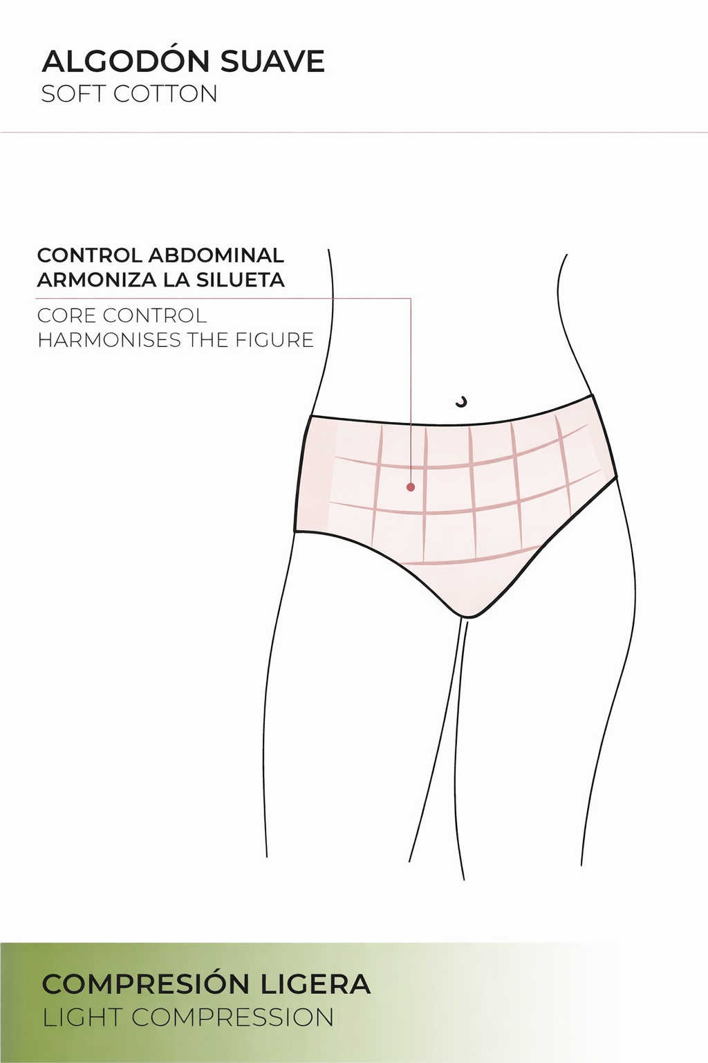 Braga reductora algodón con tul compresión ligera negra