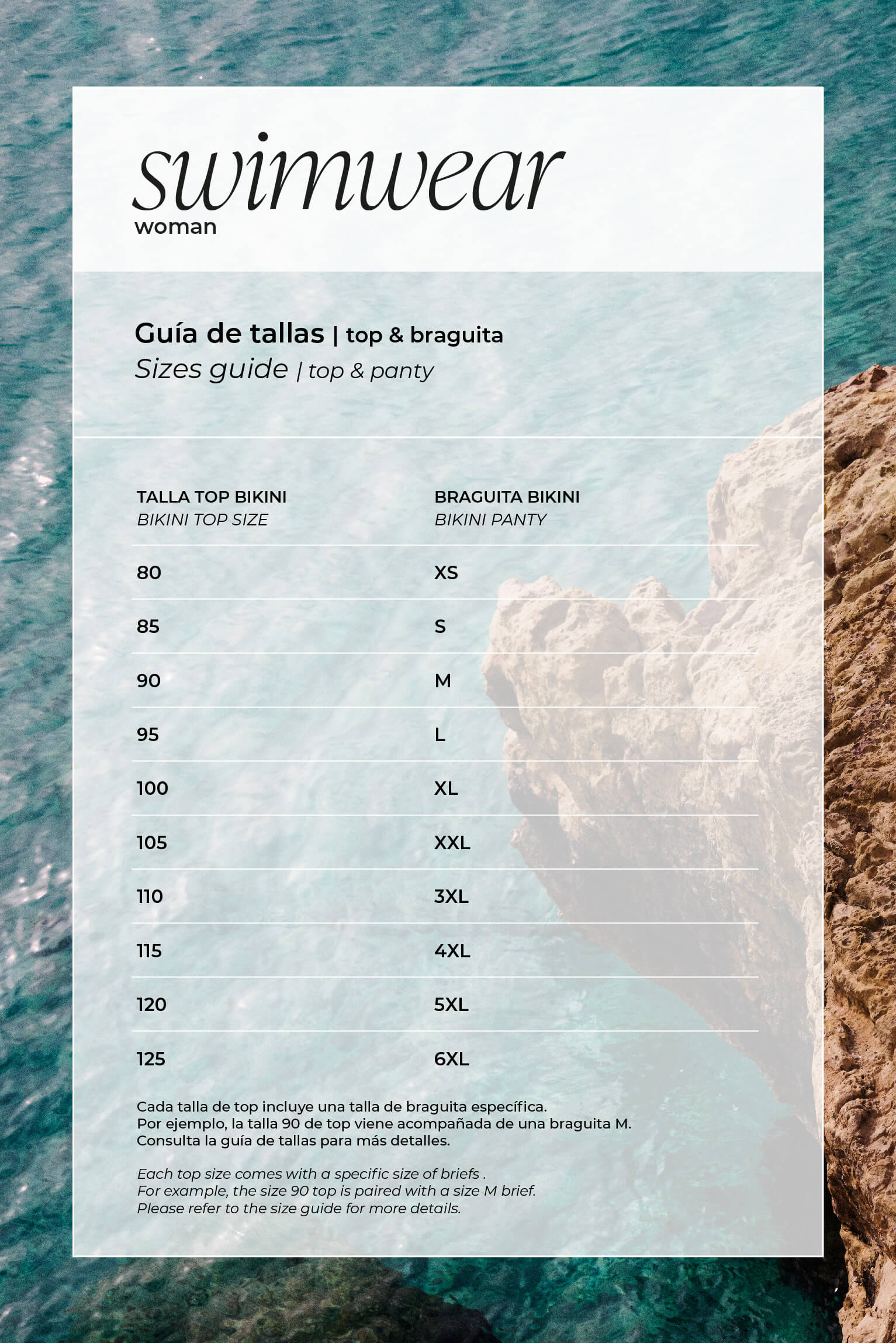 Conjunto de bikini top reductor y braga multiposición piqué estampado tropical copa C