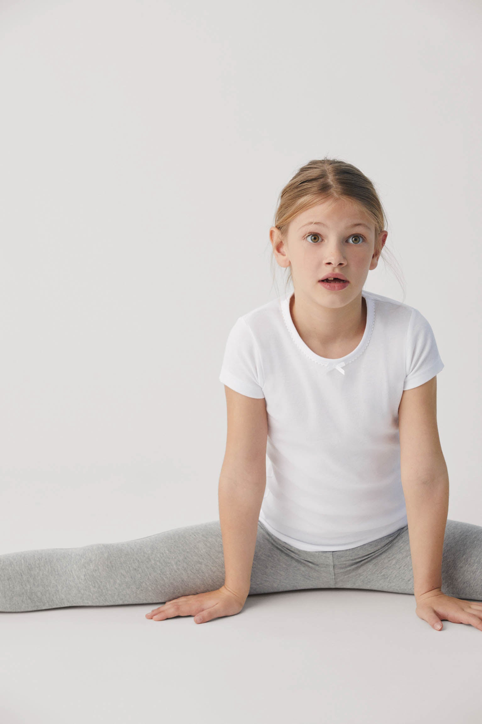 18307 4 camiseta interior niña manga corta - Blanco