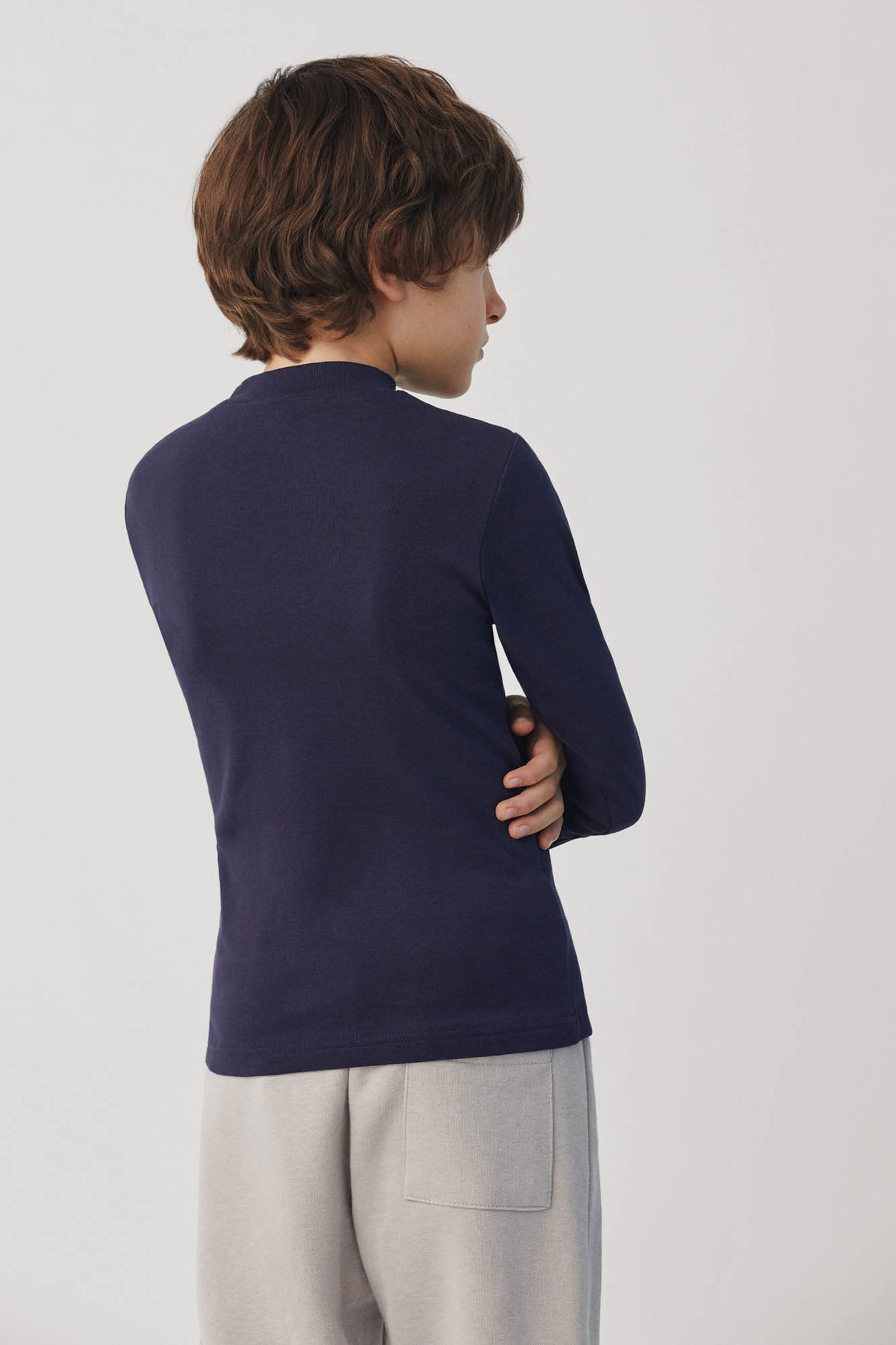 18308 2 camiseta interior infantil manga larga - Marino