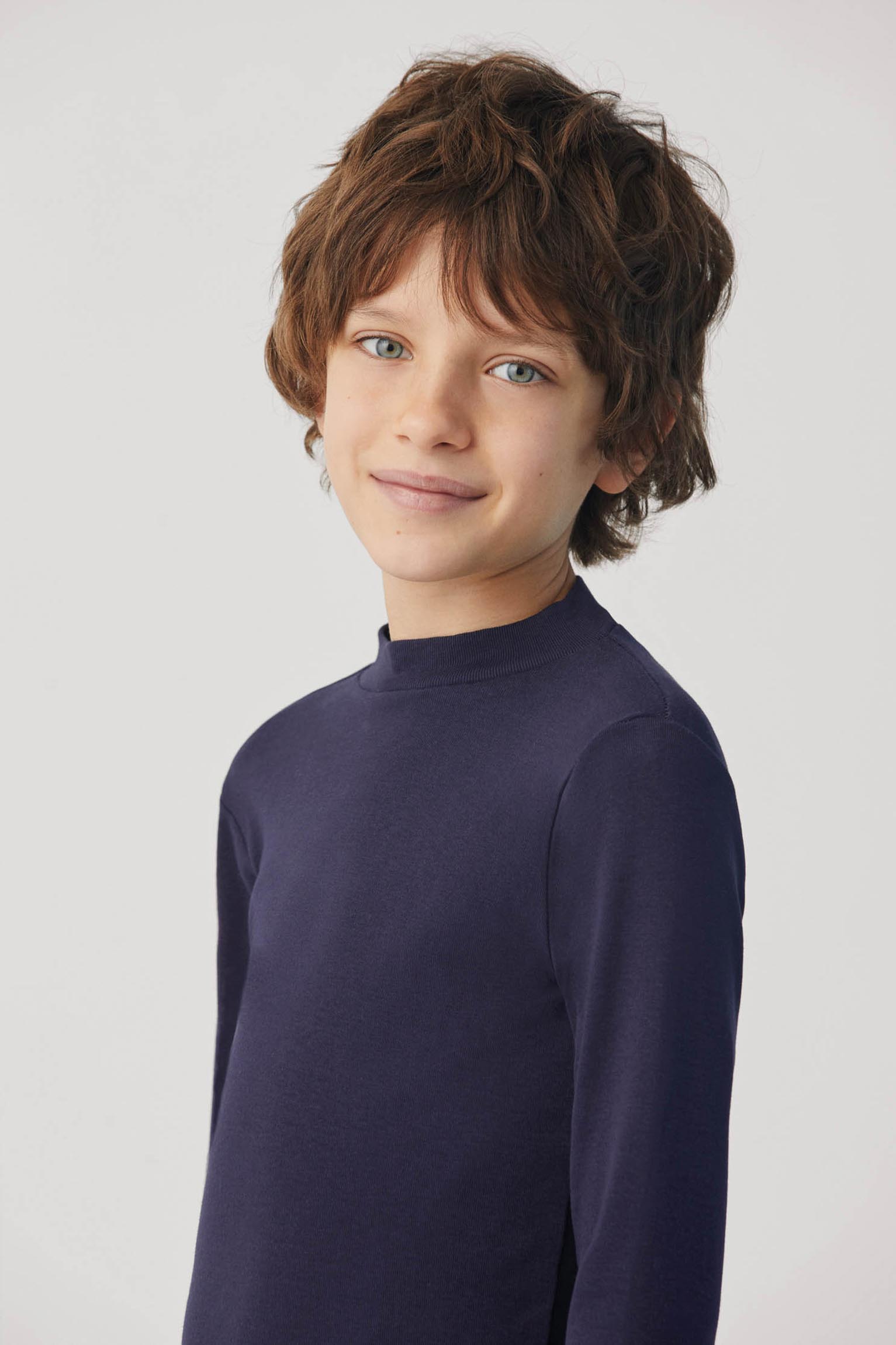 18308 4 camiseta interior infantil manga larga - Marino