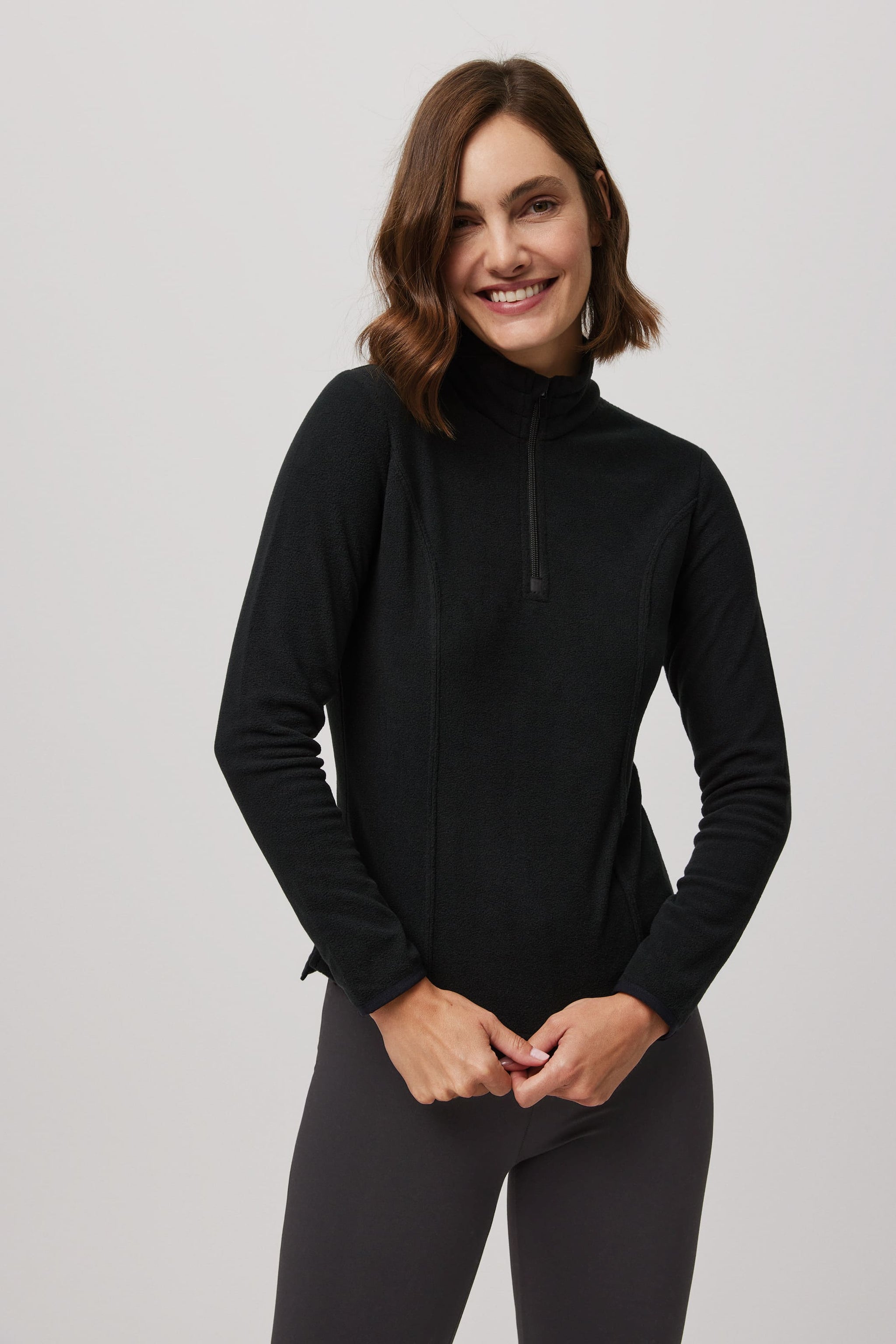 SUPER TÉRMICO Forro polar media cremallera mujer negro