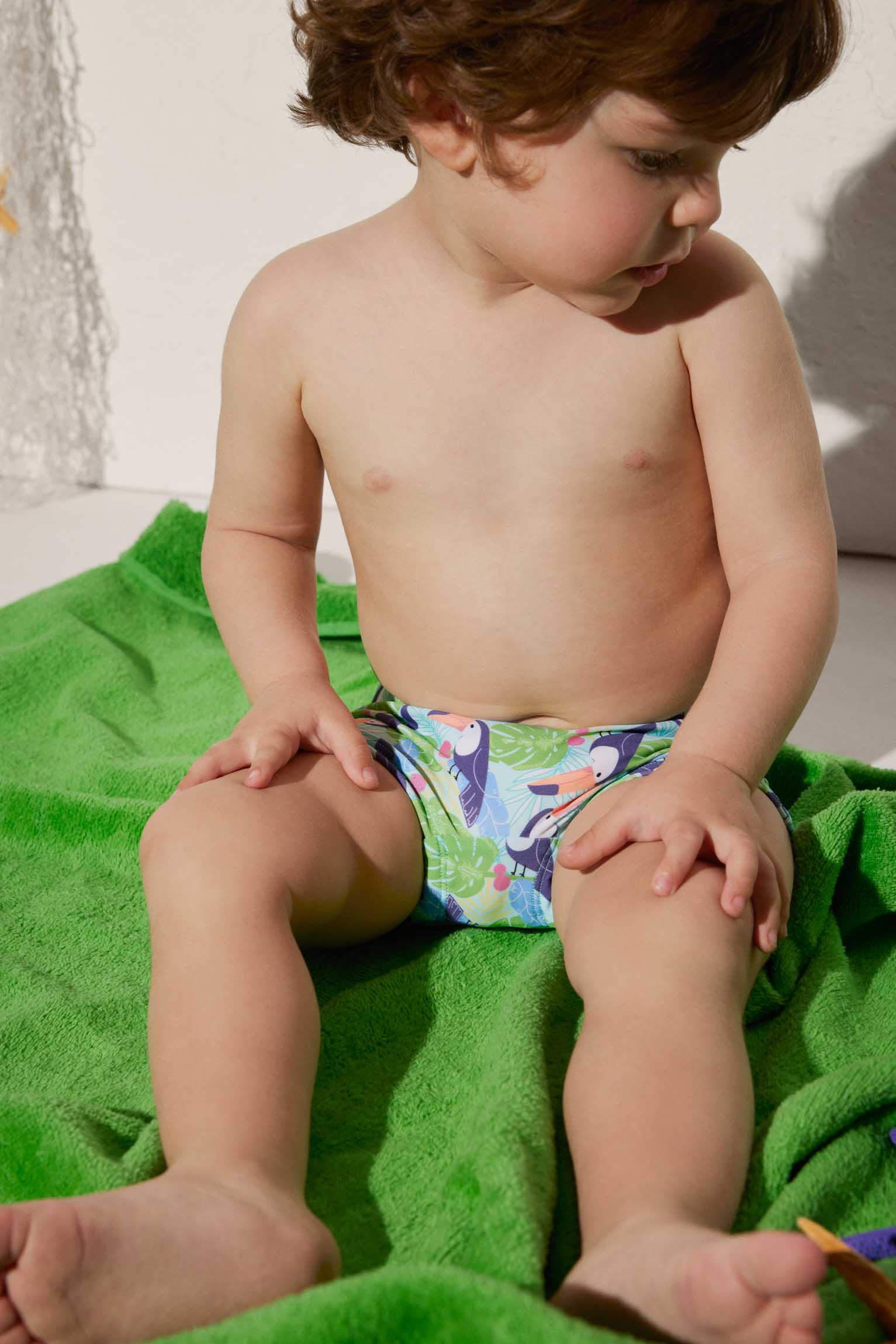 Banador boxer bebe estampado tucanes