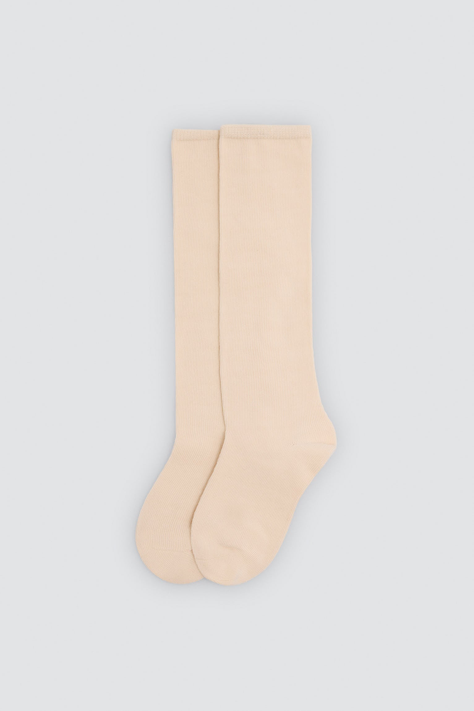 Calcetín infantil básico largo beige