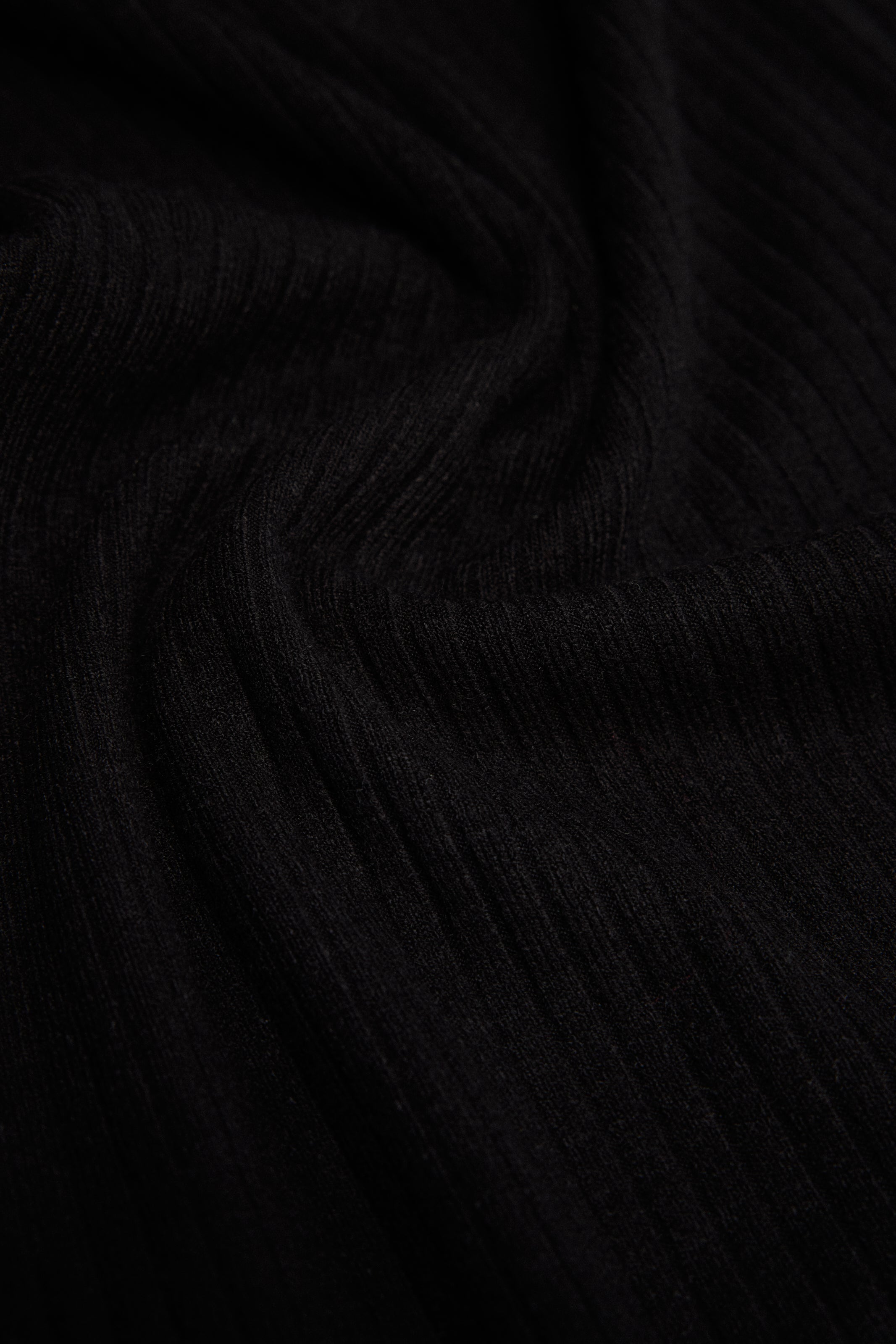 Vestido largo punto canalé negro