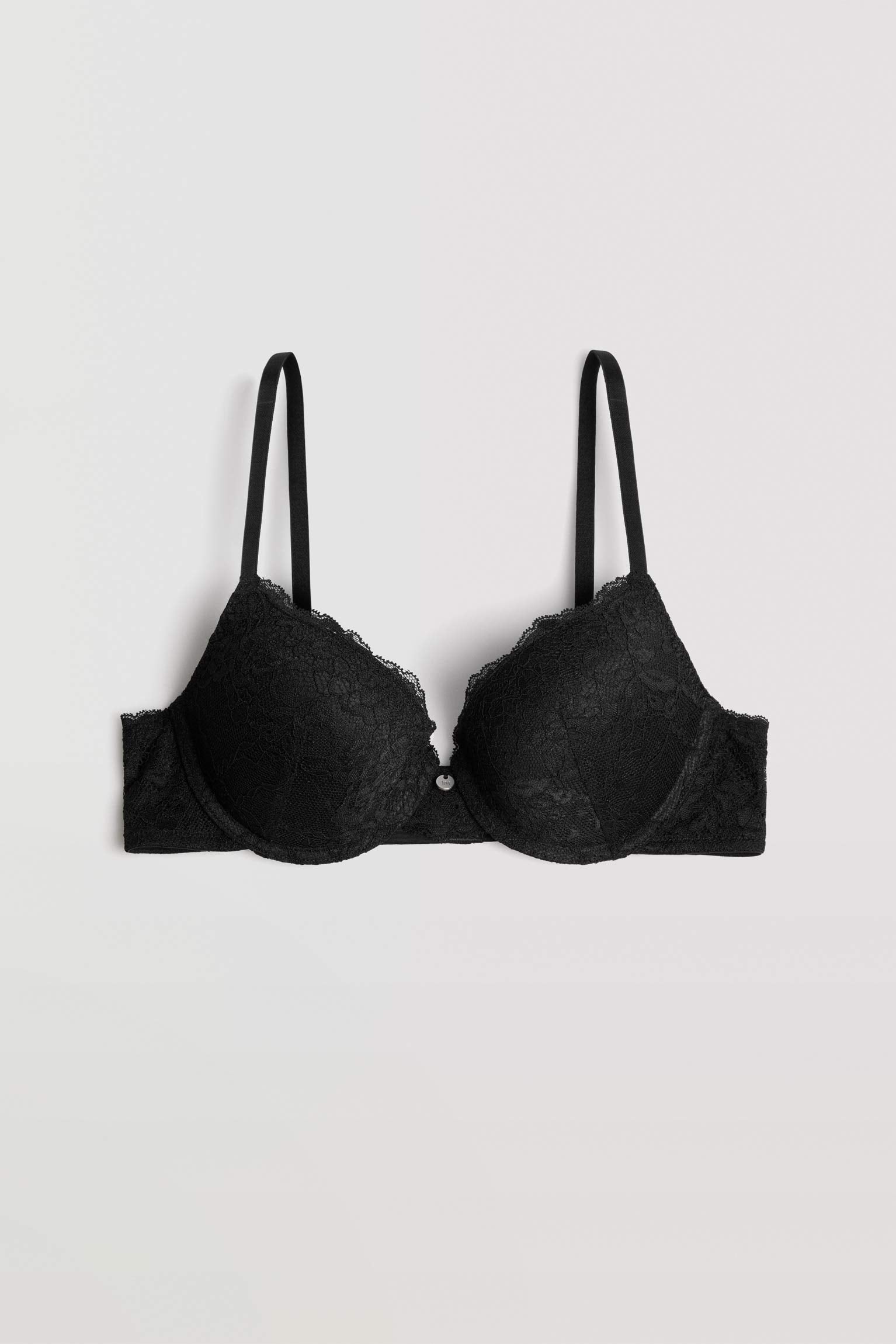 Sujetador push up & braga brasileña lencera negra