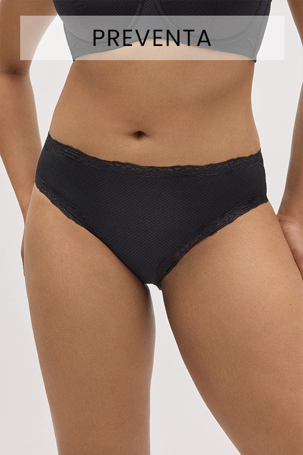 PREVENTA Braga midi con encaje negro