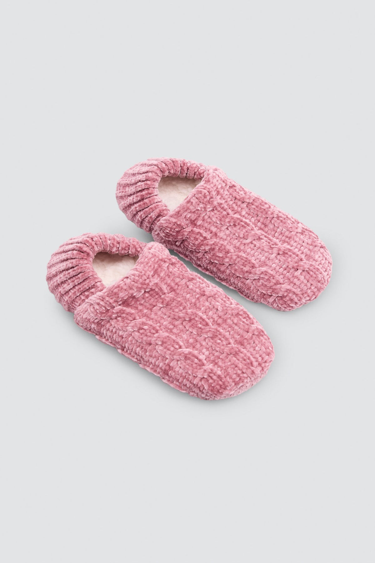 Patuco zapatilla aterciopelado antideslizante interior borreguito mujer rosa
