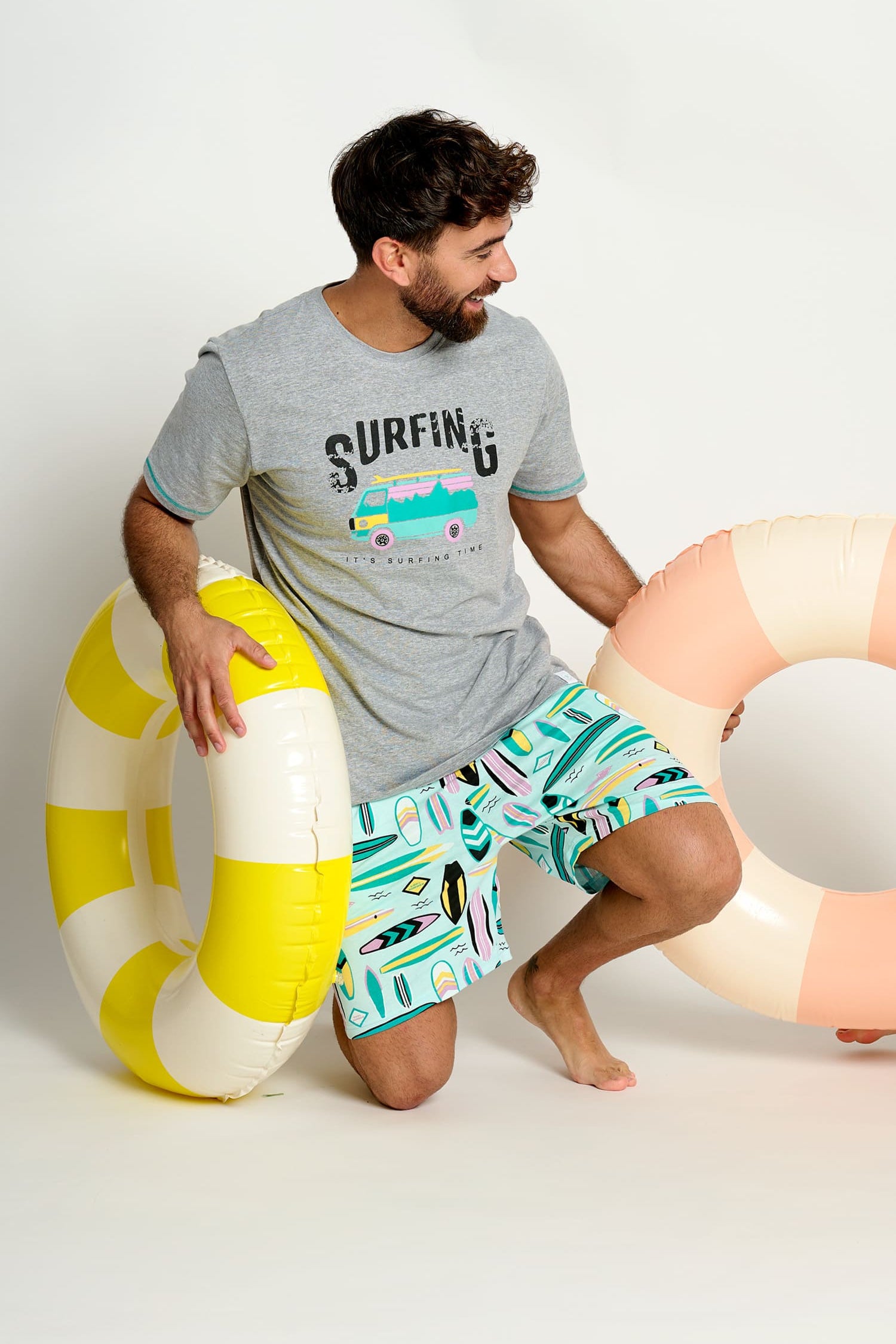 Pijama hombre corto algodón Surfer | MUYDEMI