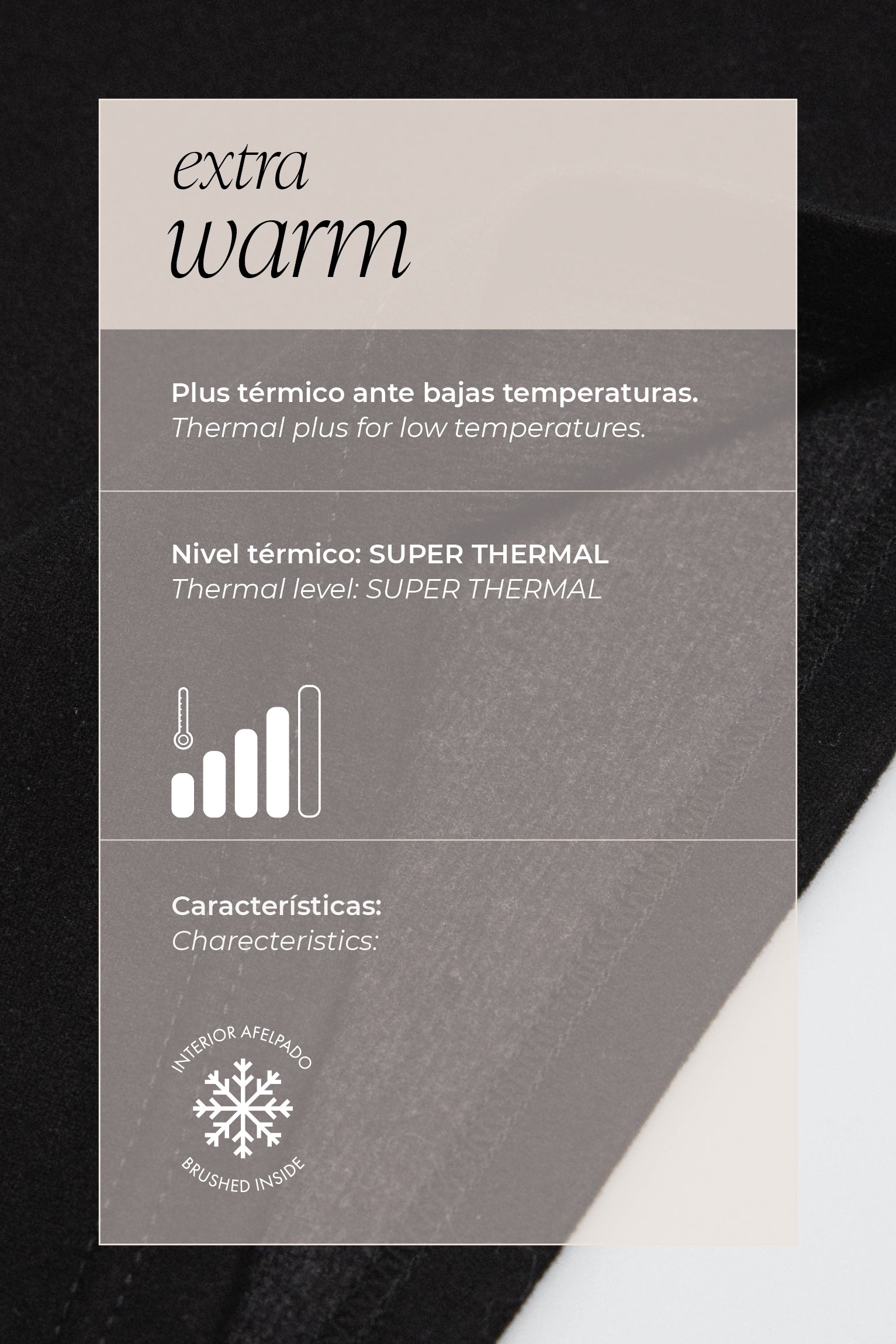 Leggings térmicos de algodón negro