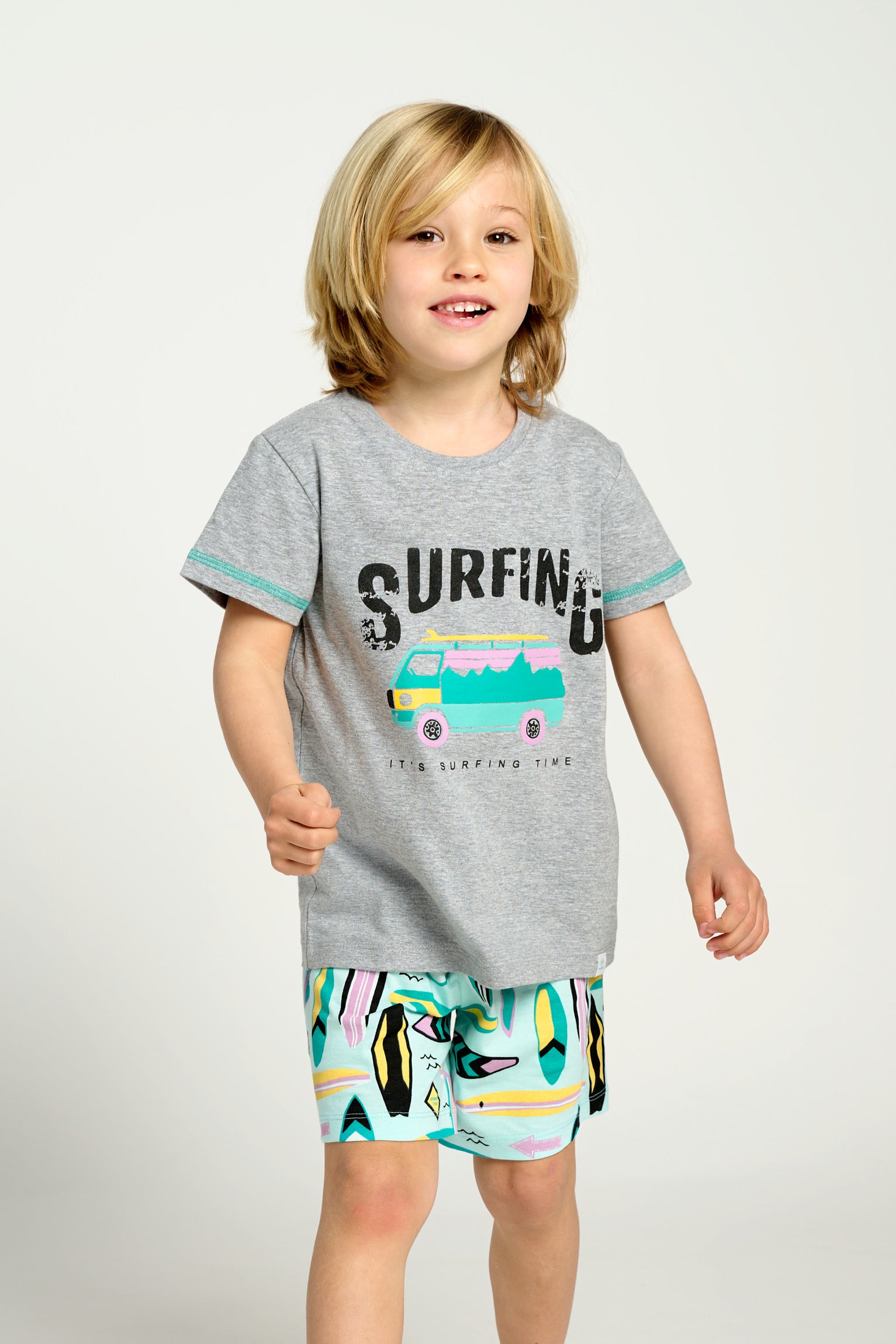 Pijama infantil corto algodón Surfer | MUYDEMI