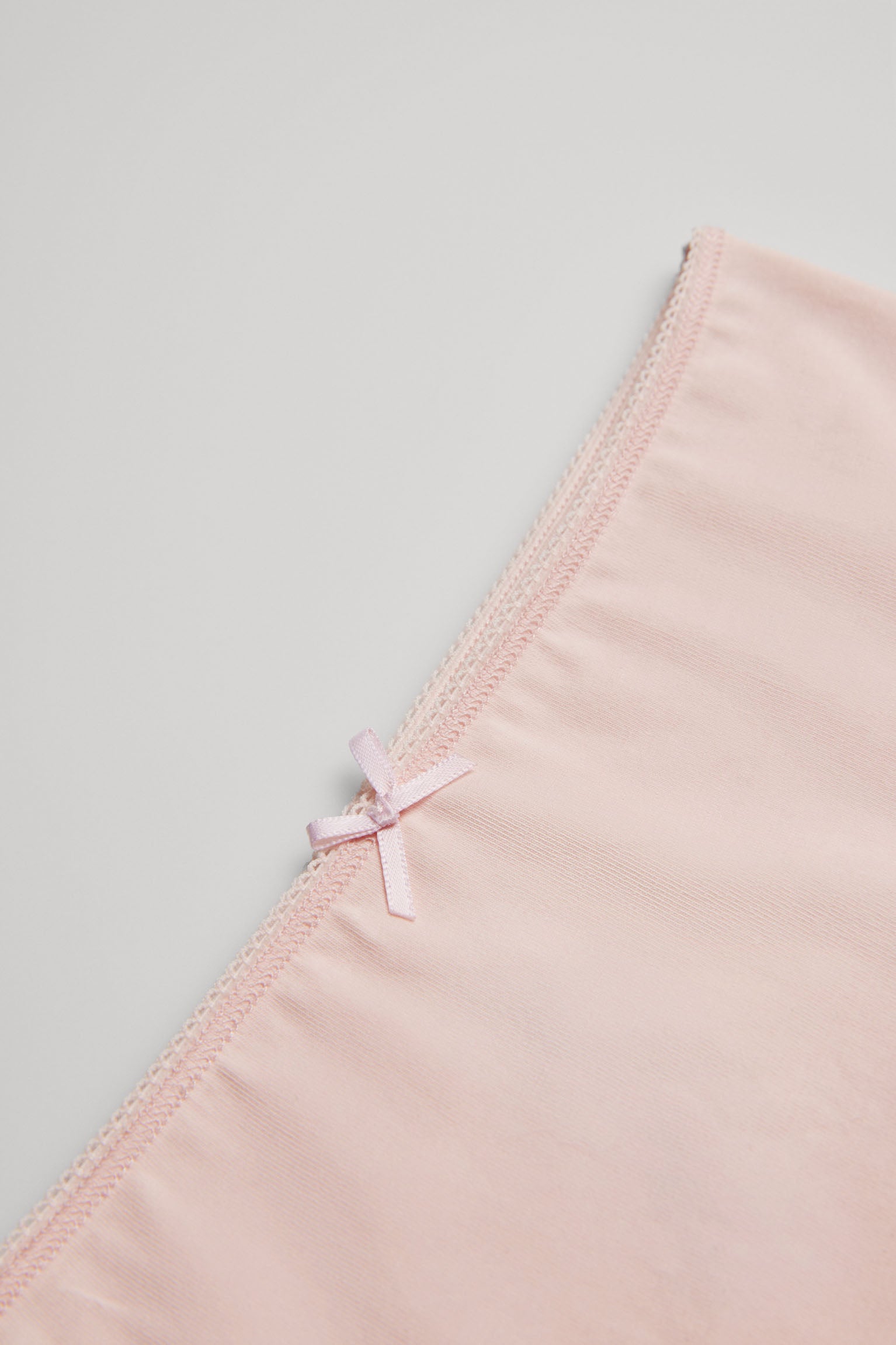 Pack of 2 girls' cotton panties with gray and pink bow