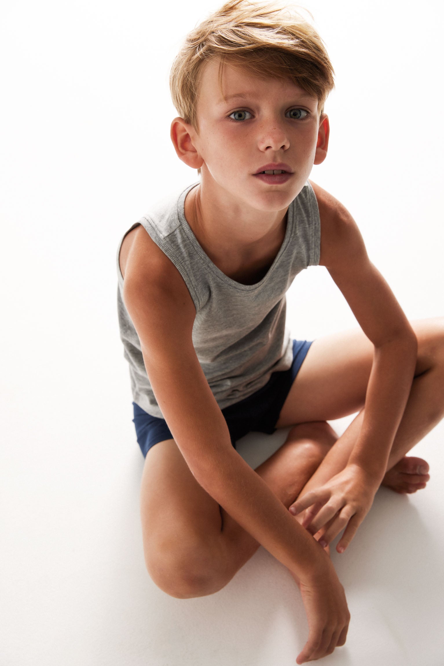 Pack de 2 bóxers de niño algodón marino y gris