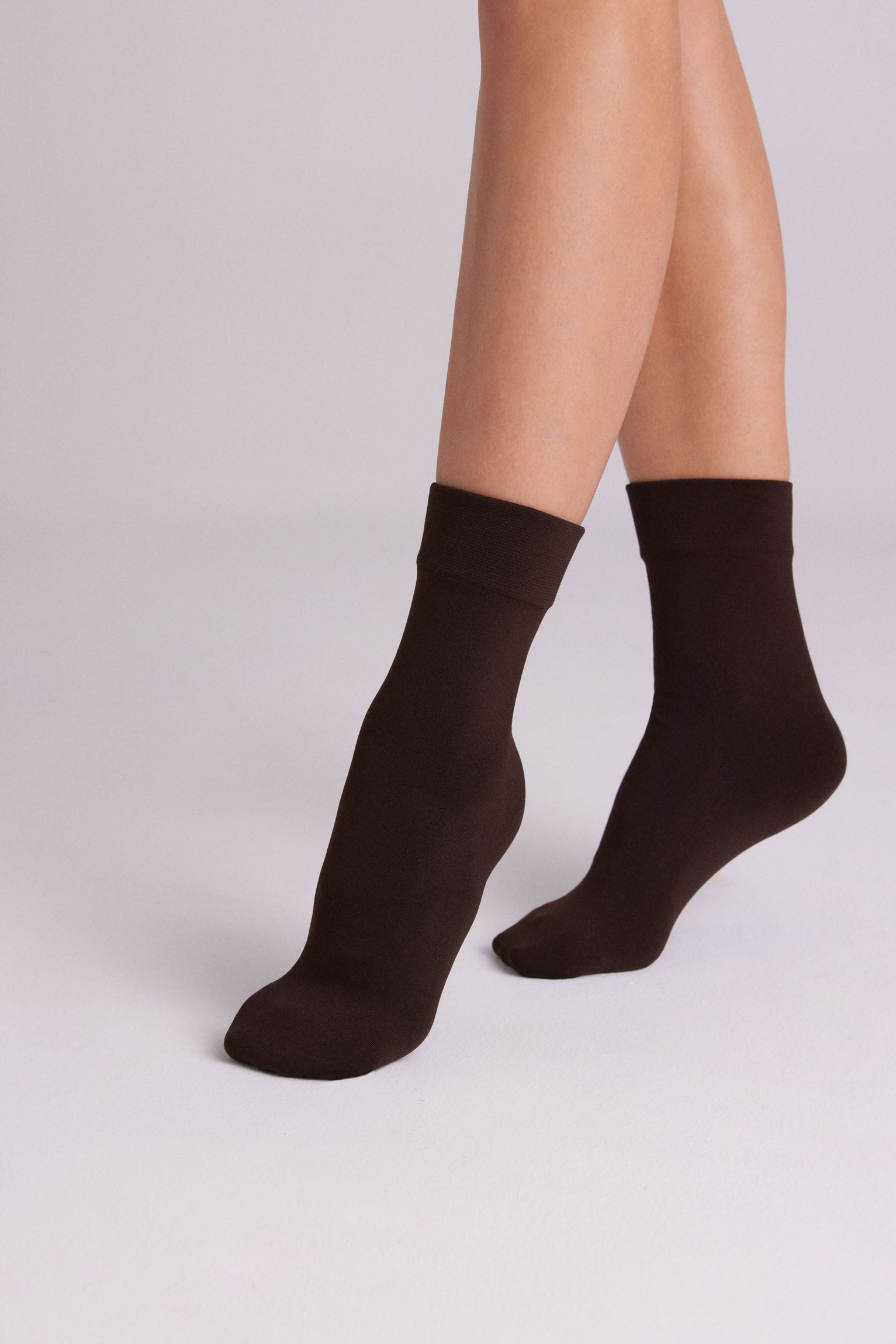 140 denier brown thermal ankle socks