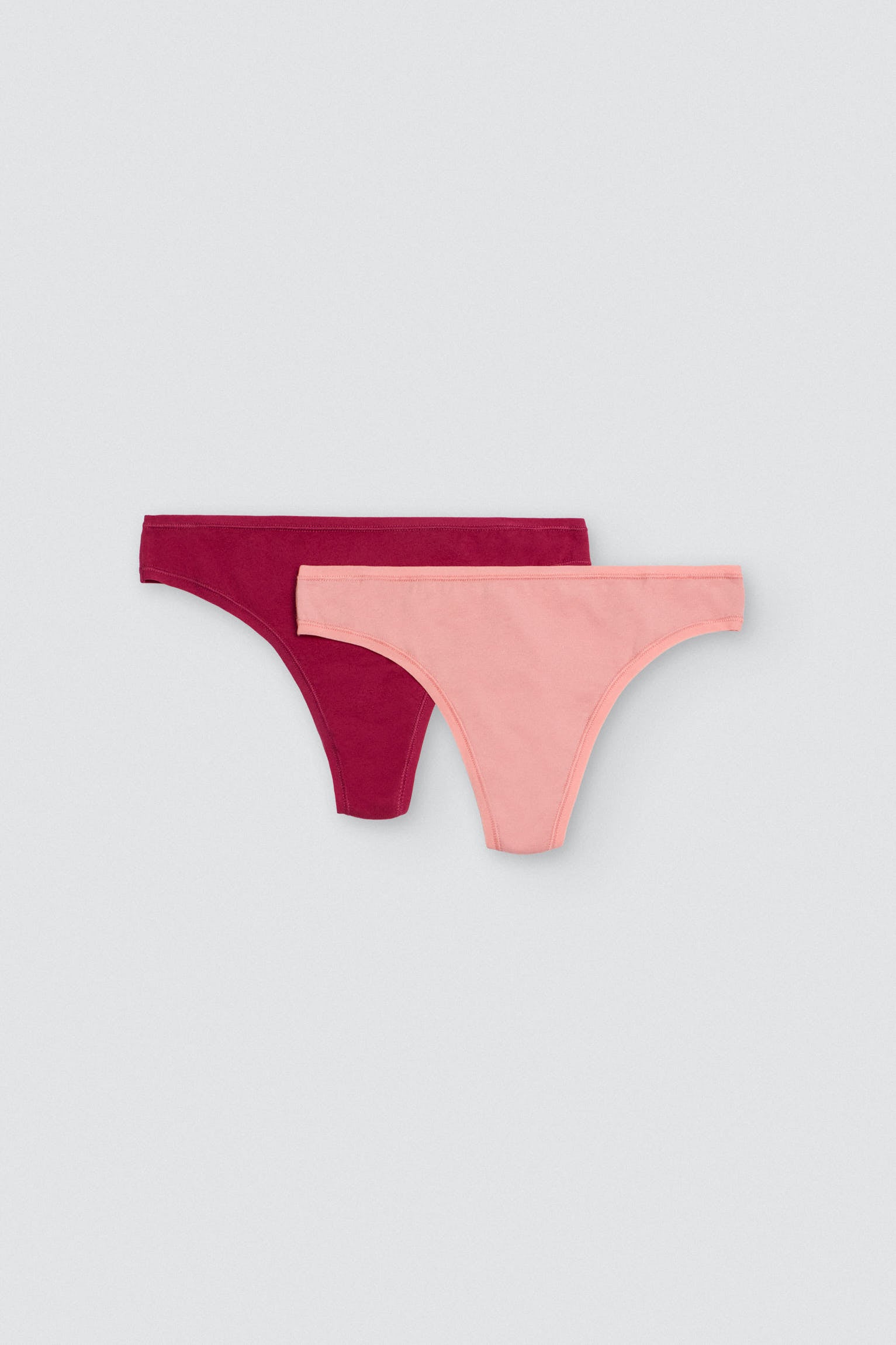 Pack of 4 basic colored cotton thongs