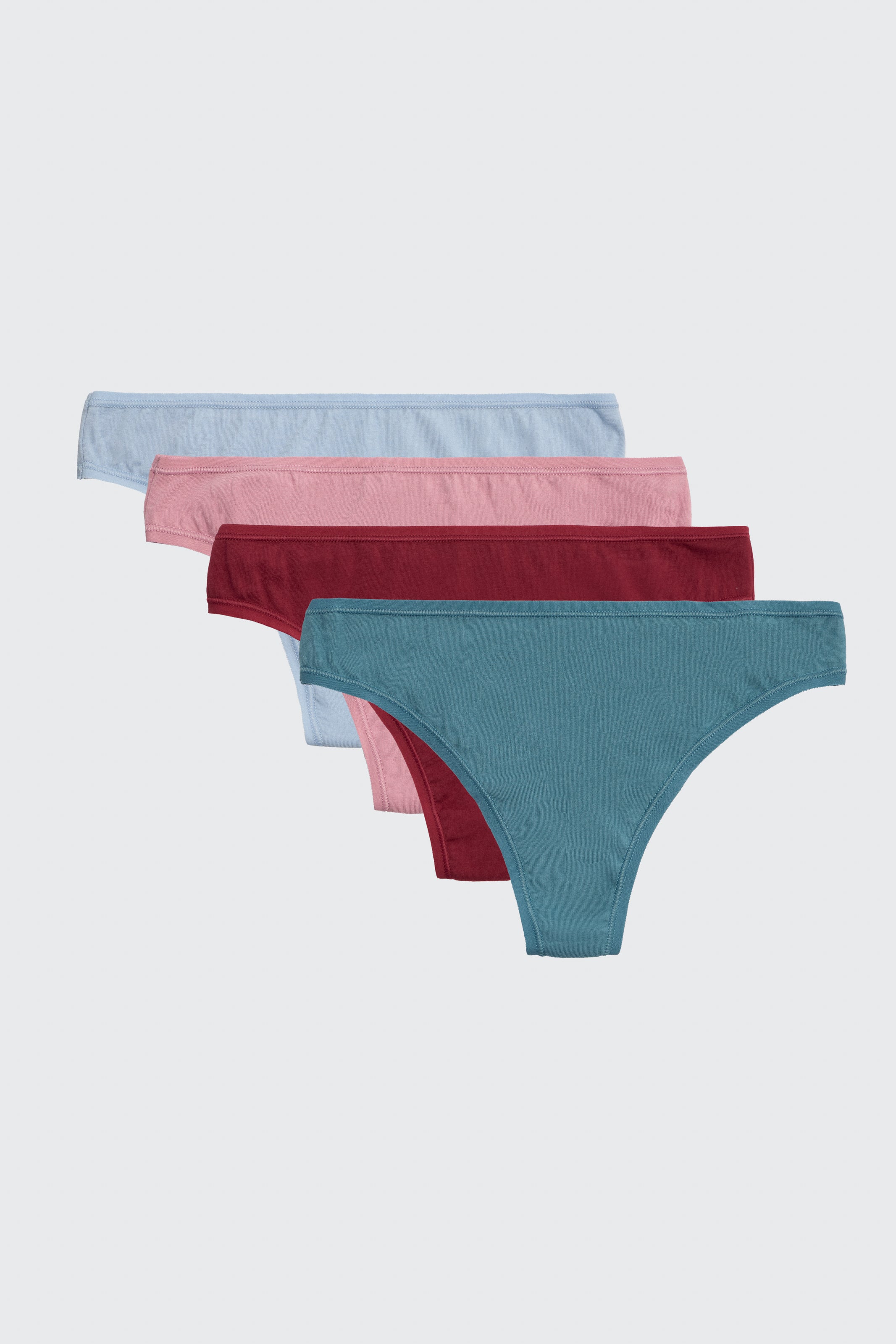 Pack of 4 basic cotton thongs