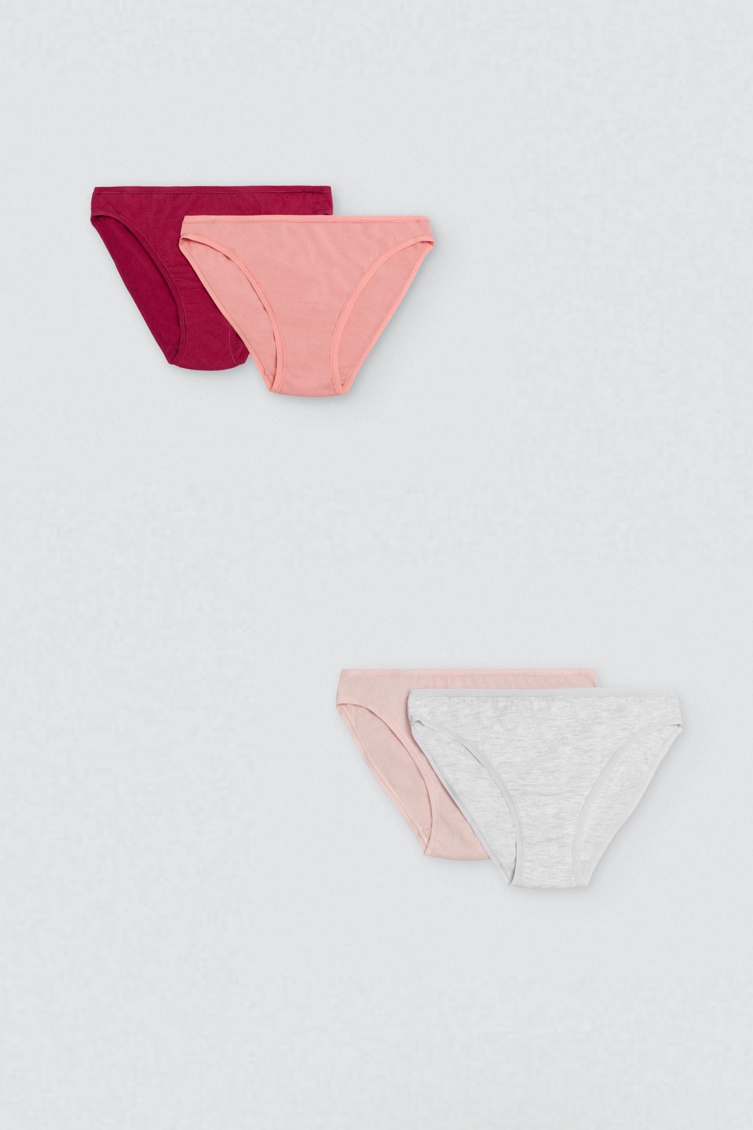 Pack of 4 colored basic cotton panties