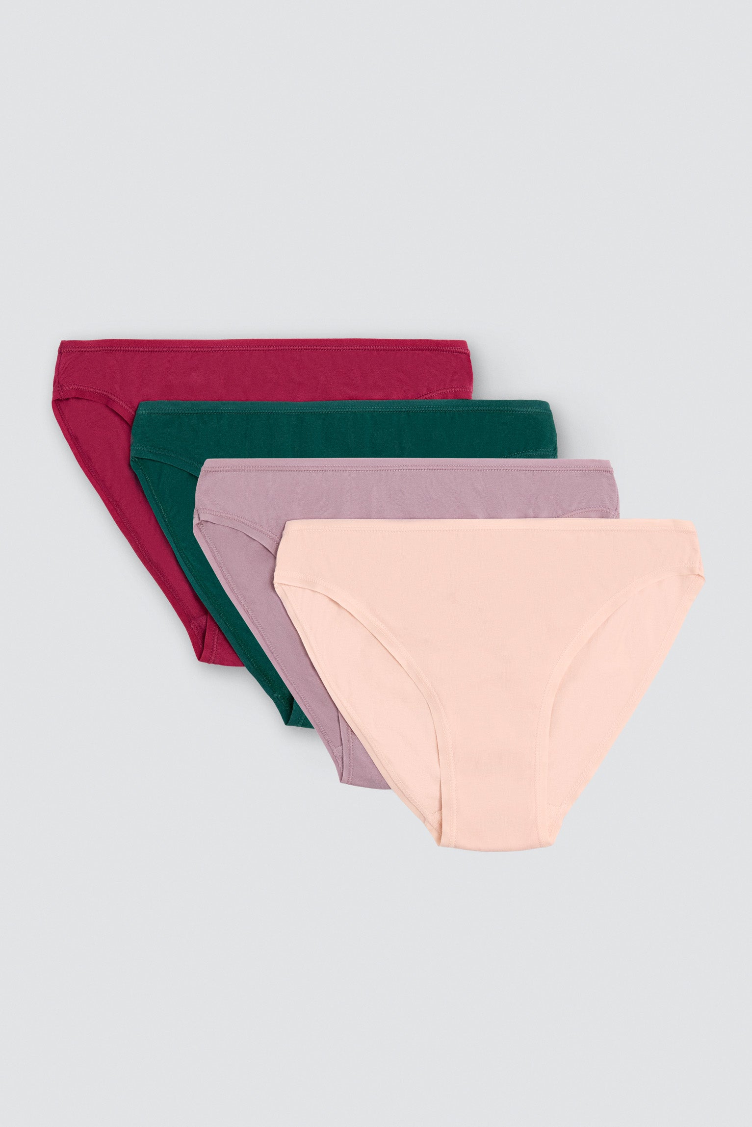 Pack de 4 bragas mini básicas de algodón colores