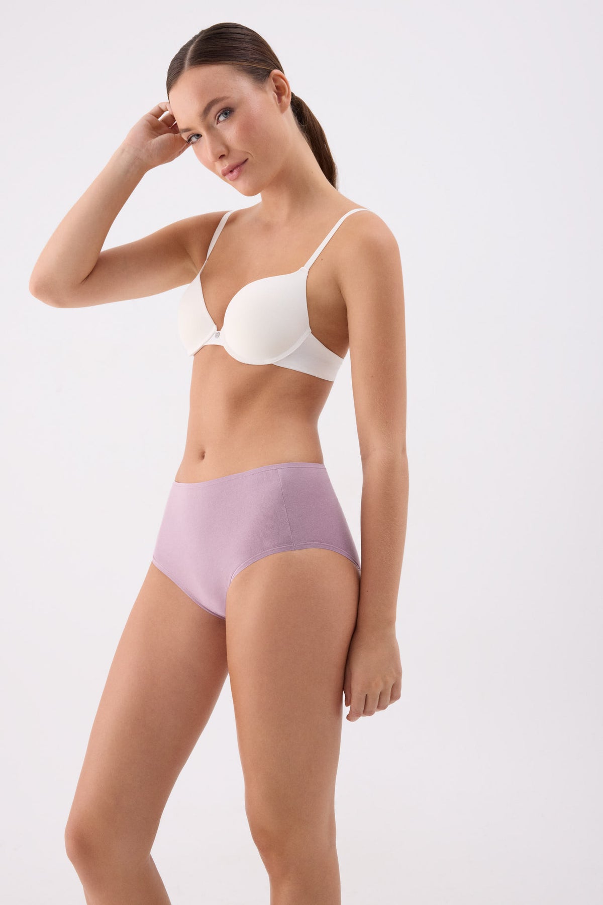 Pack de 4 bragas altas de algodón colores
