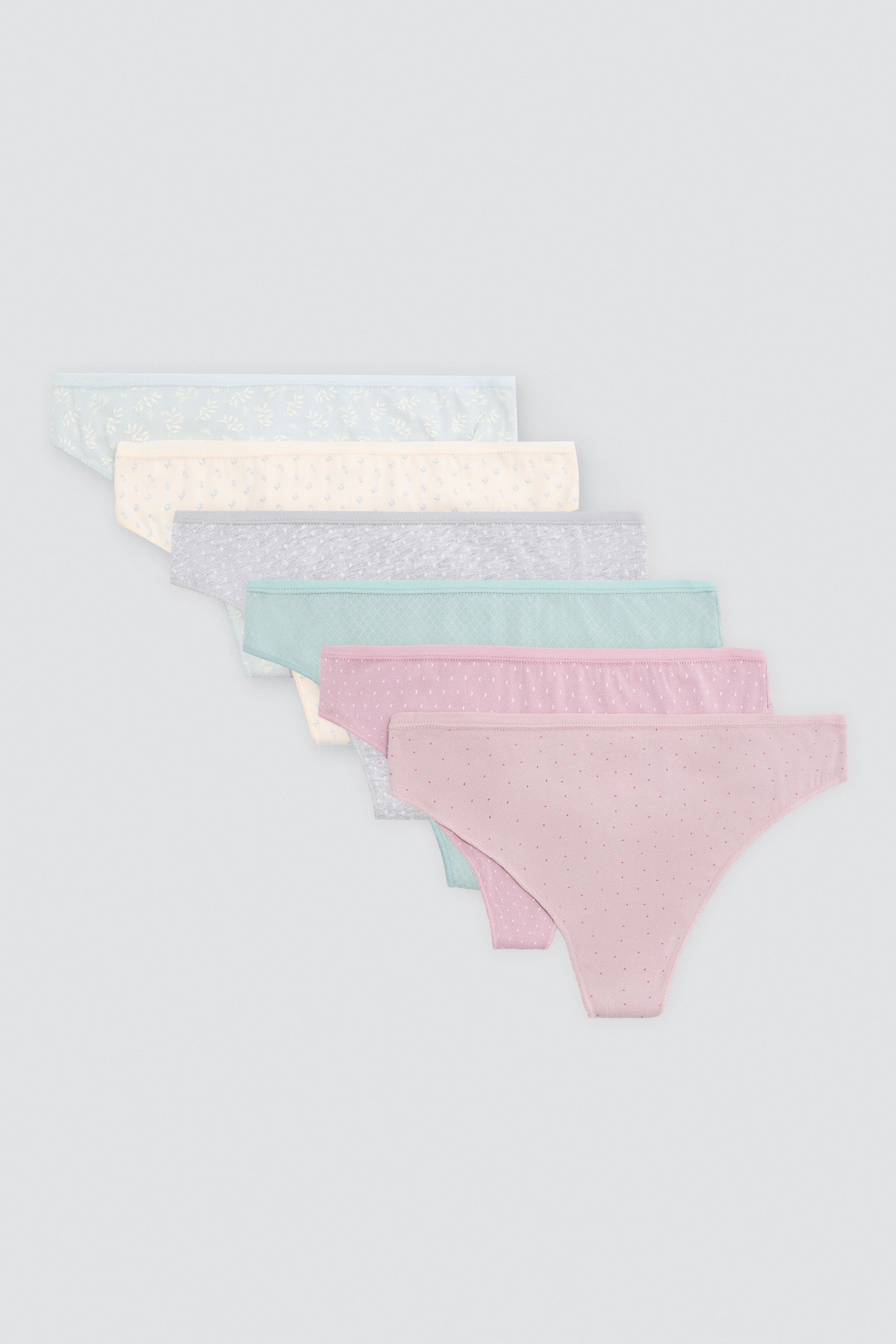 Pack de 6 tangas de algodón estampados