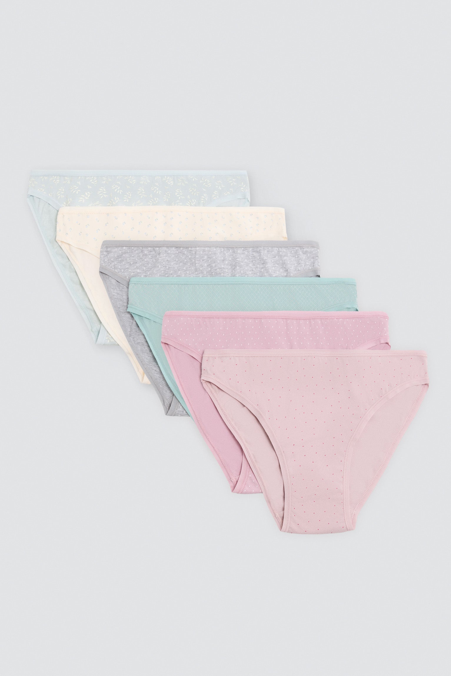 Pack de 6 bragas mini de algodón estampadas