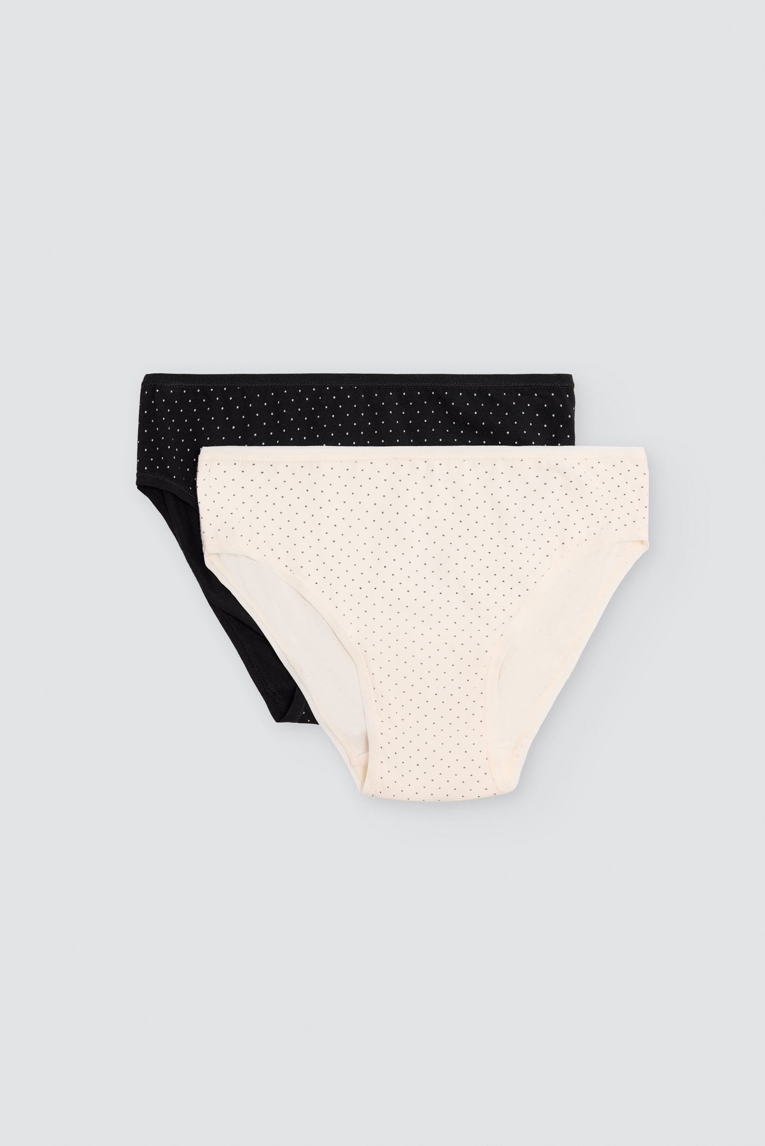 Pack de 2 bragas midi algodón estampadas negro y beige multicolor