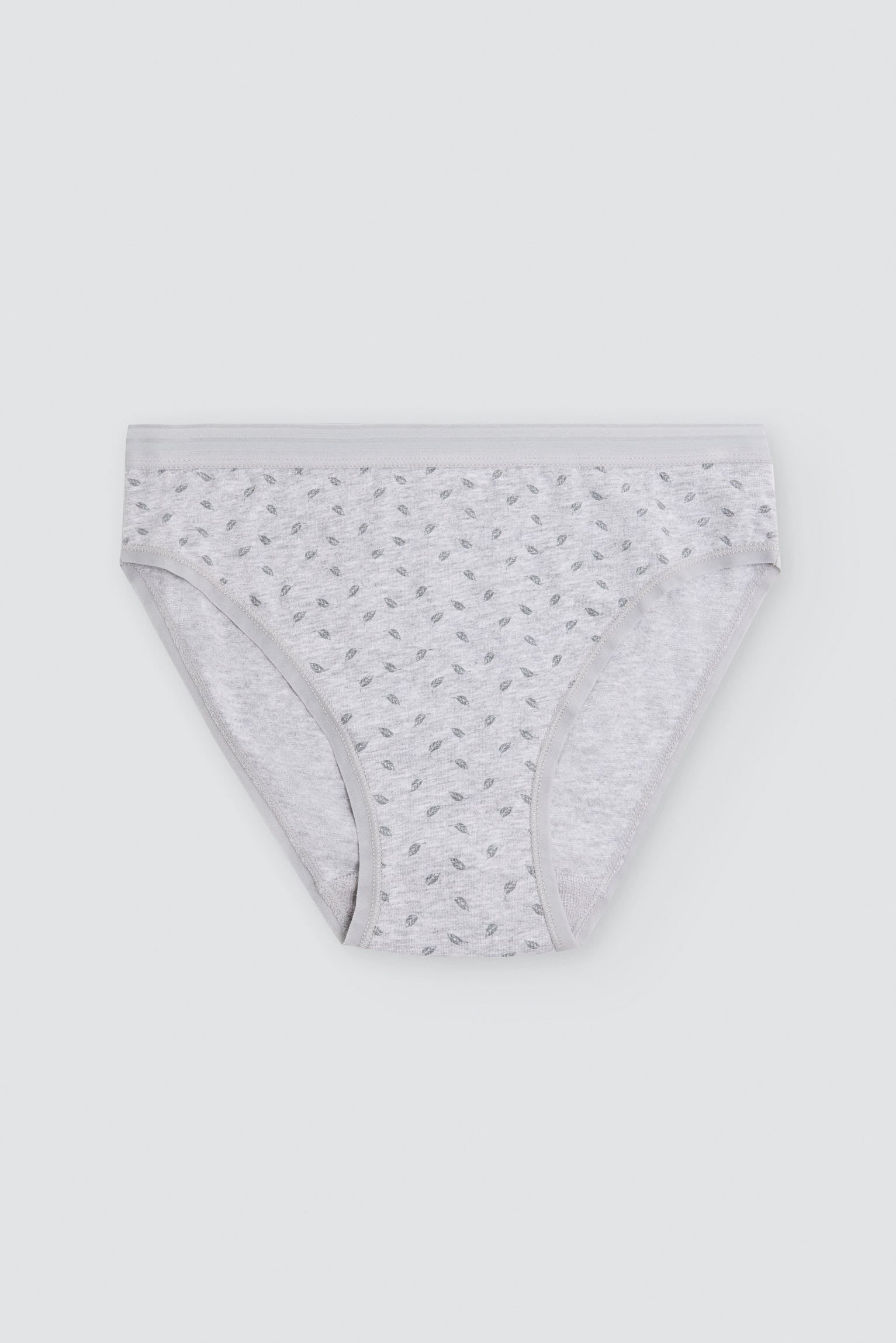 Pack de 2 bragas midi algodón estampadas gris