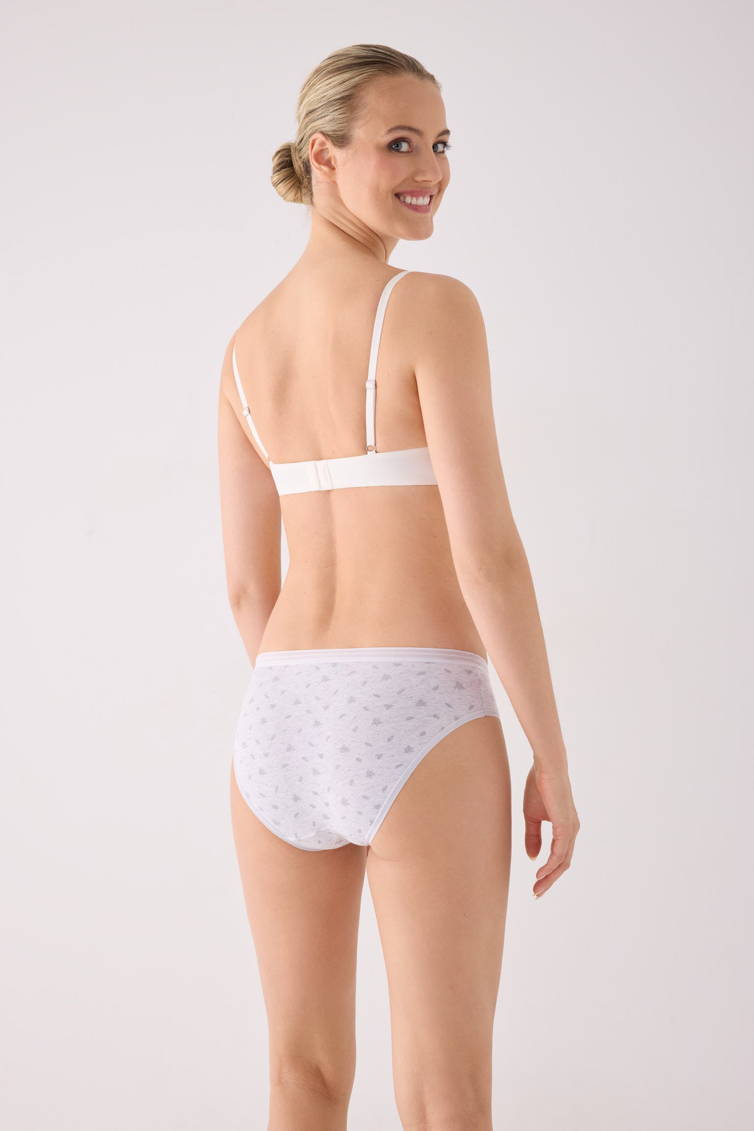 Pack de 2 bragas midi algodón estampadas gris