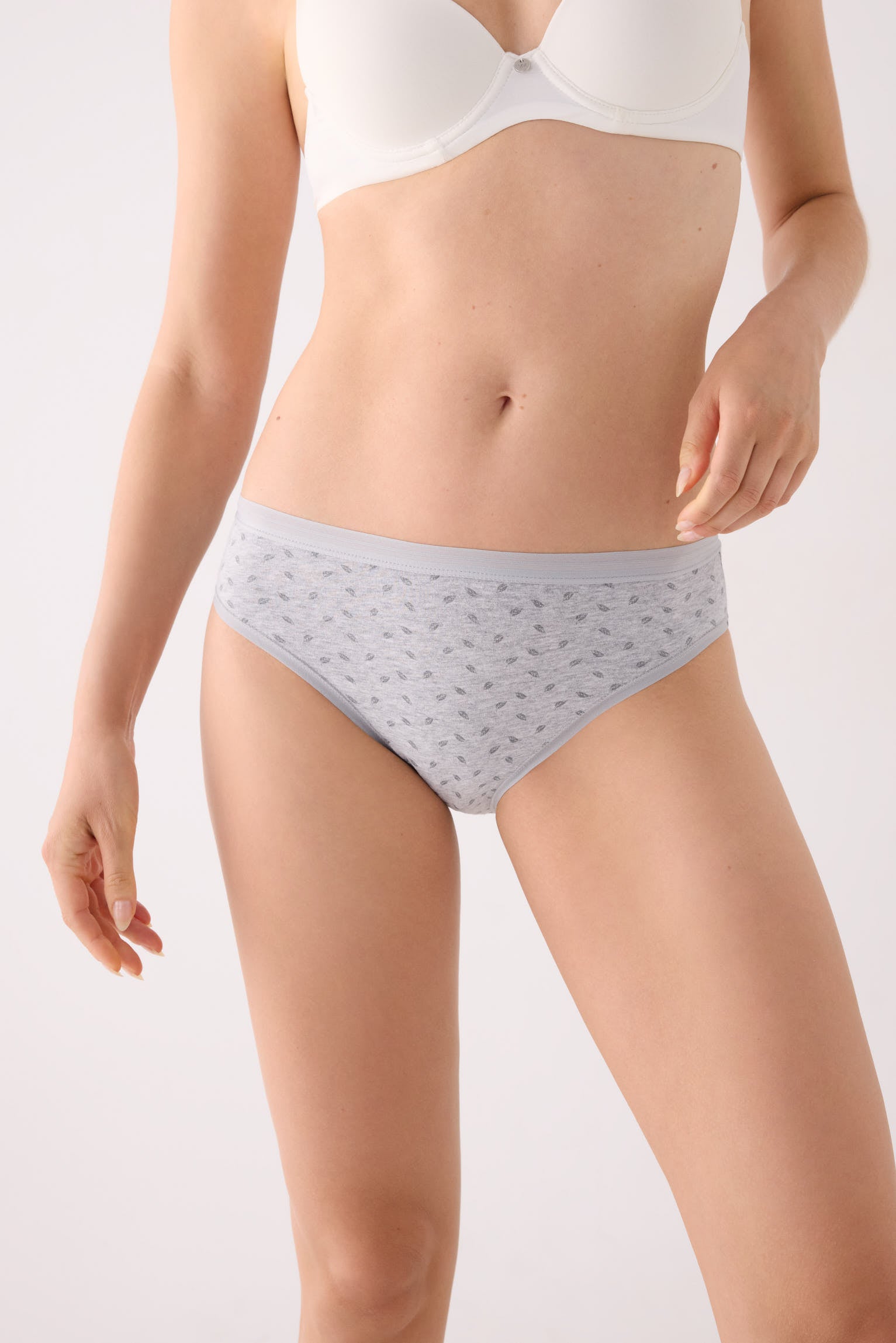 Pack de 2 bragas midi algodón estampadas gris