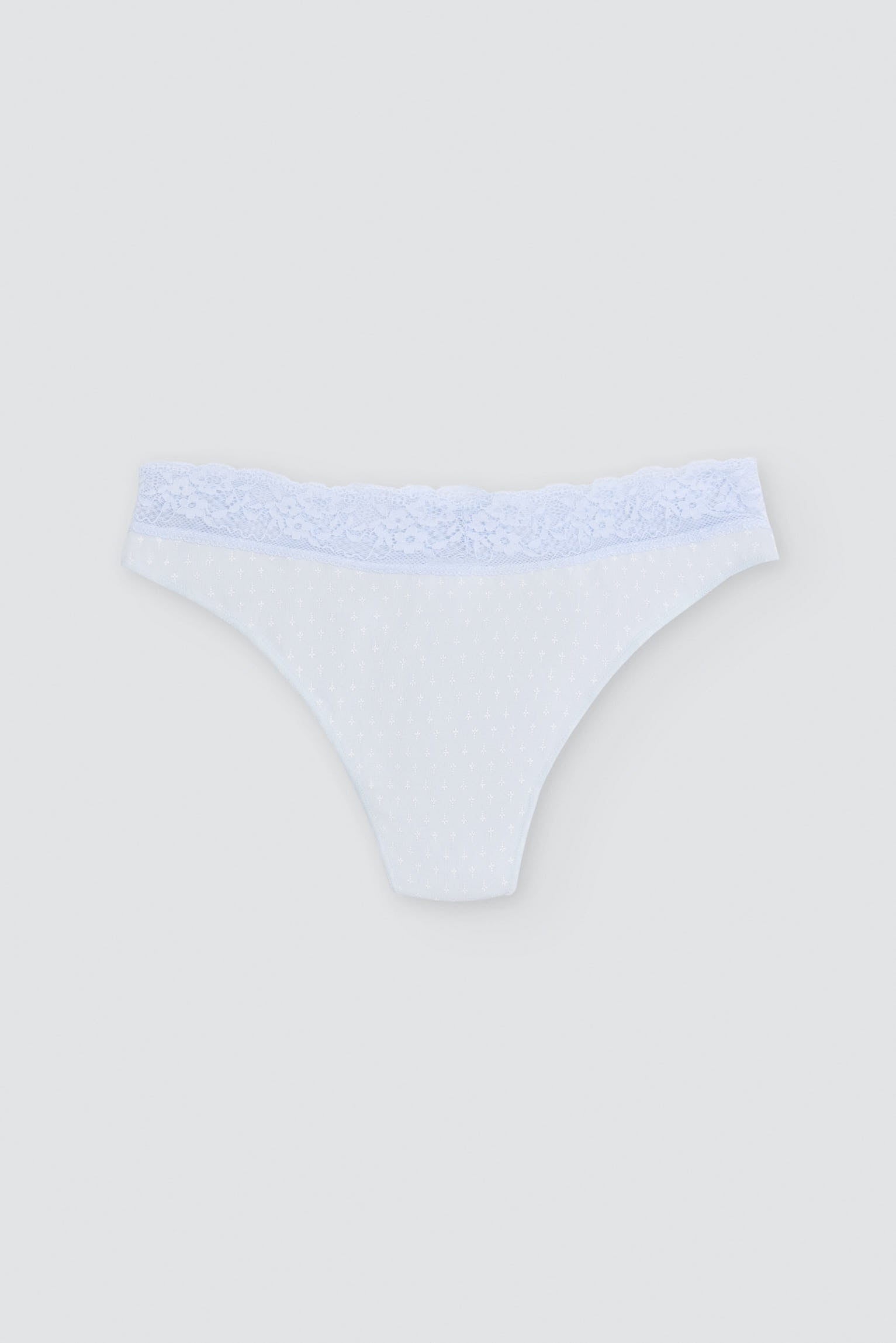 Pack de 2 tangas algodón estampados con ribete de encaje azul