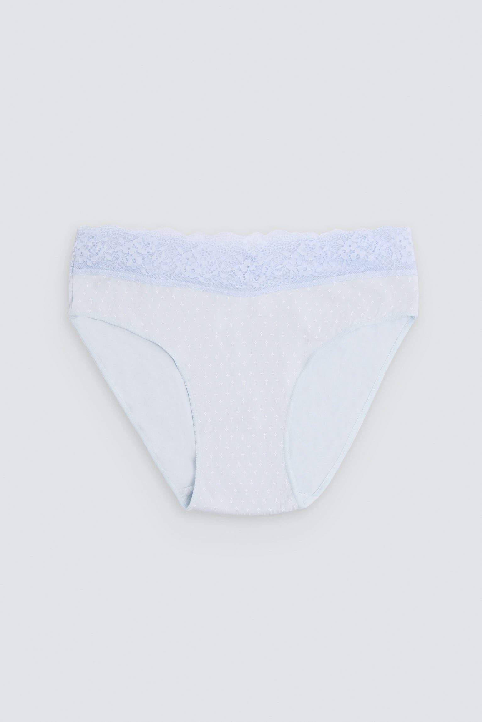 Pack de 2 bragas midi algodón estampadas con ribete de encaje azul