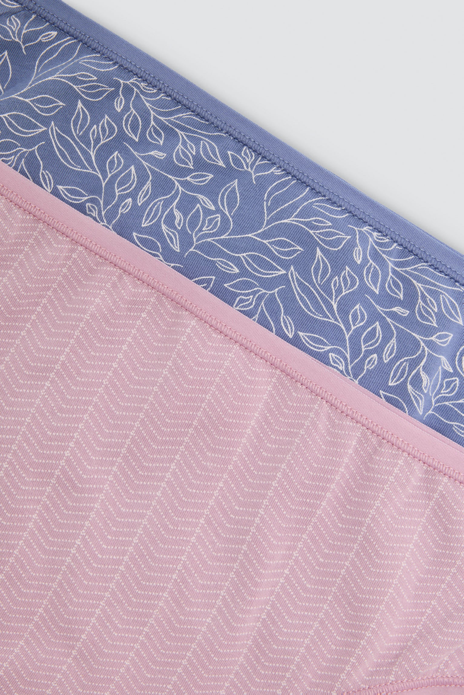 Pack de 2 bragas midi algodón estampadas rosa y azul multicolor