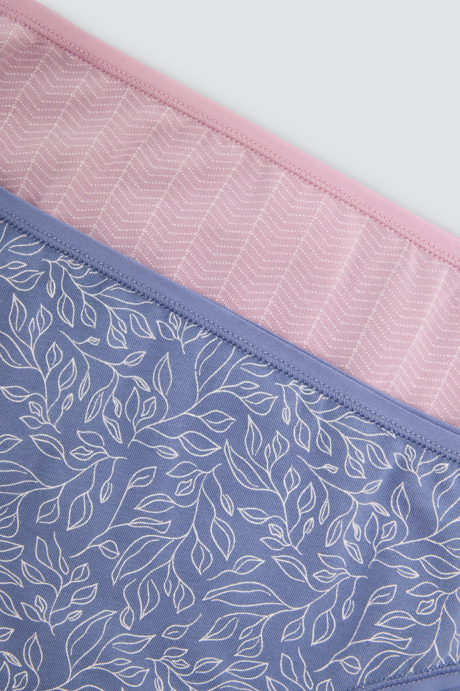 Pack de 2 bragas midi algodón estampadas rosa y azul multicolor